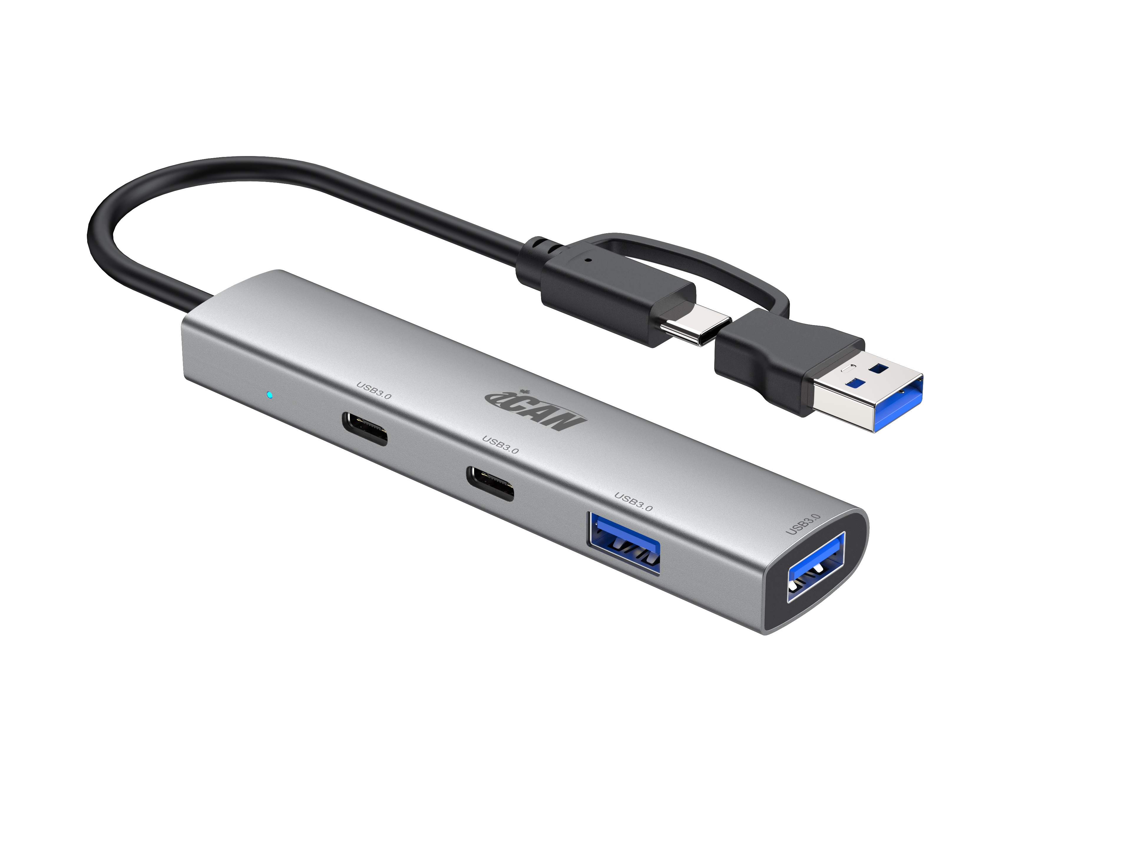 iCAN Hub USB 3.0 4-en-1 avec 2 ports USB-A et 2 ports USB-C