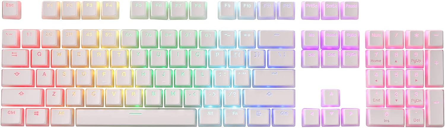 Redragon A130W PBT Pudding keycaps white 104 Keycaps