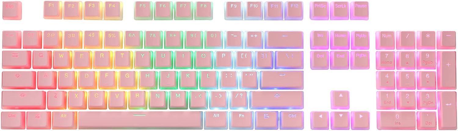 Redragon A130P PBT Pudding keycaps pink 104 Keycaps