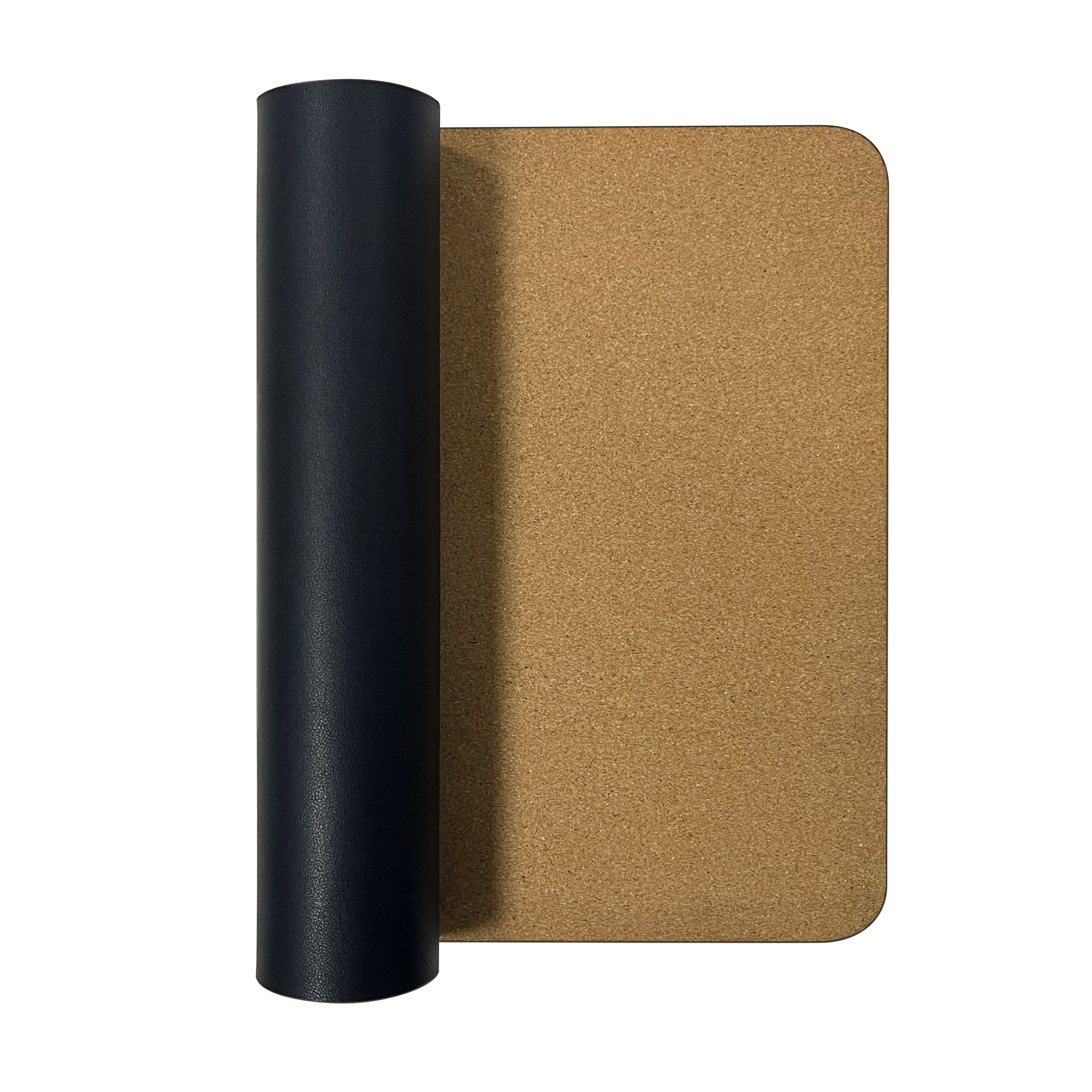 Sous-main en cuir noir et liège iCAN avec bord huilé, 800 x 300 x 2 mm