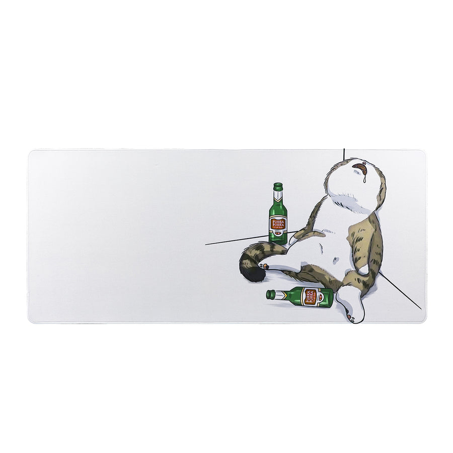 YUNZII Tapis de souris pour bureau en forme de chat ivre