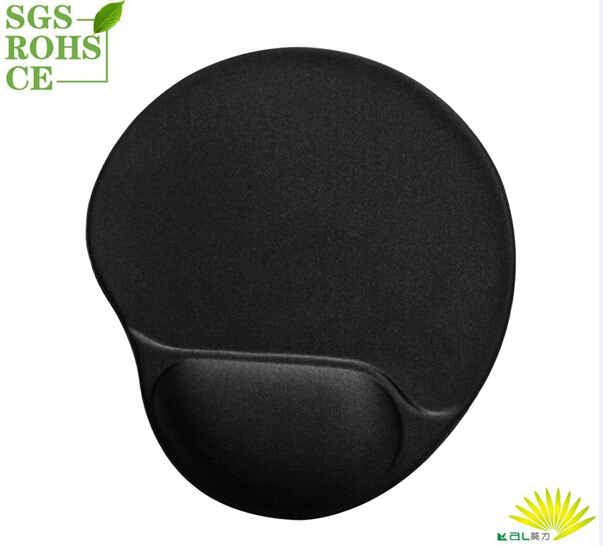 iCAN Mousepad w/ Wrist Rest, Memory Foam, Non-Skid Back, Black
