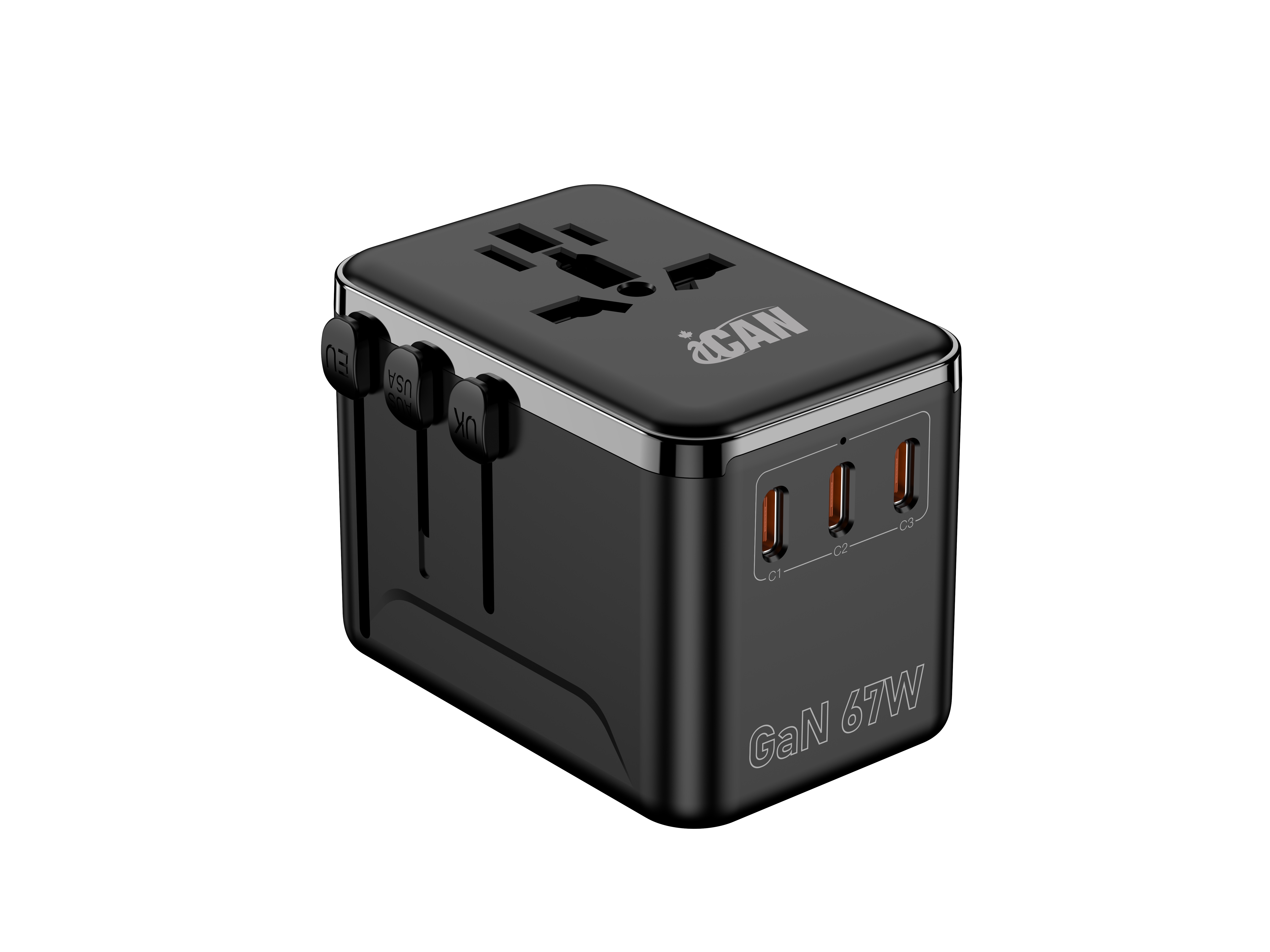 iCAN Adaptateur de voyage universel 67 W à 4 ports