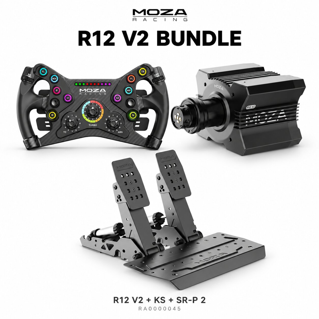 MOZA R12 V2 Bundle (R12 V2+KS+SRP2)