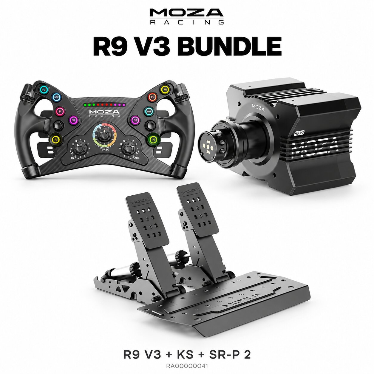MOZA R9 V3 Bundle (R9 V3+KS+SRP2)