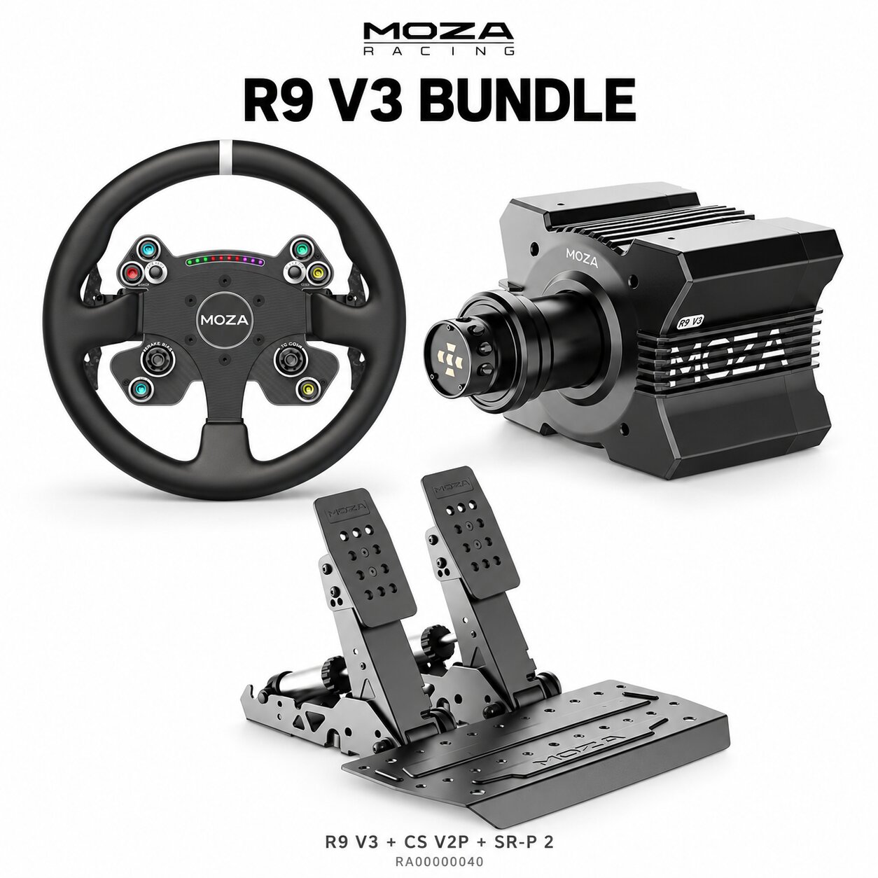 MOZA R9 V3 Bundle (R9 V3+CS V2P+SRP2)