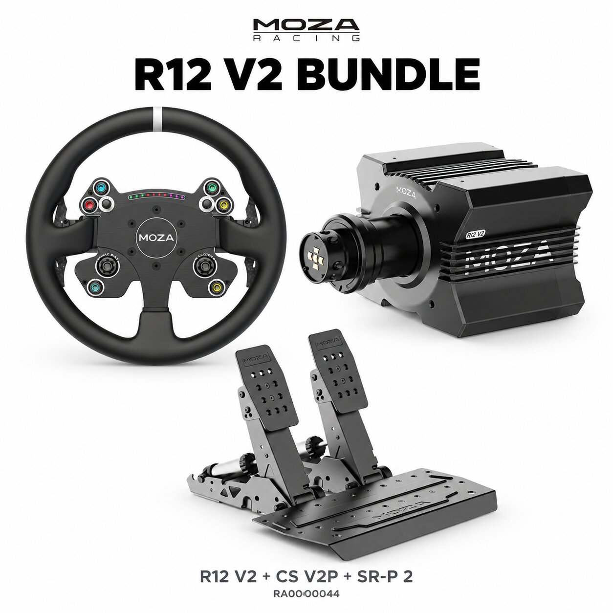 MOZA R12 V2 Bundle (R12 V2+CS V2P+SRP2)