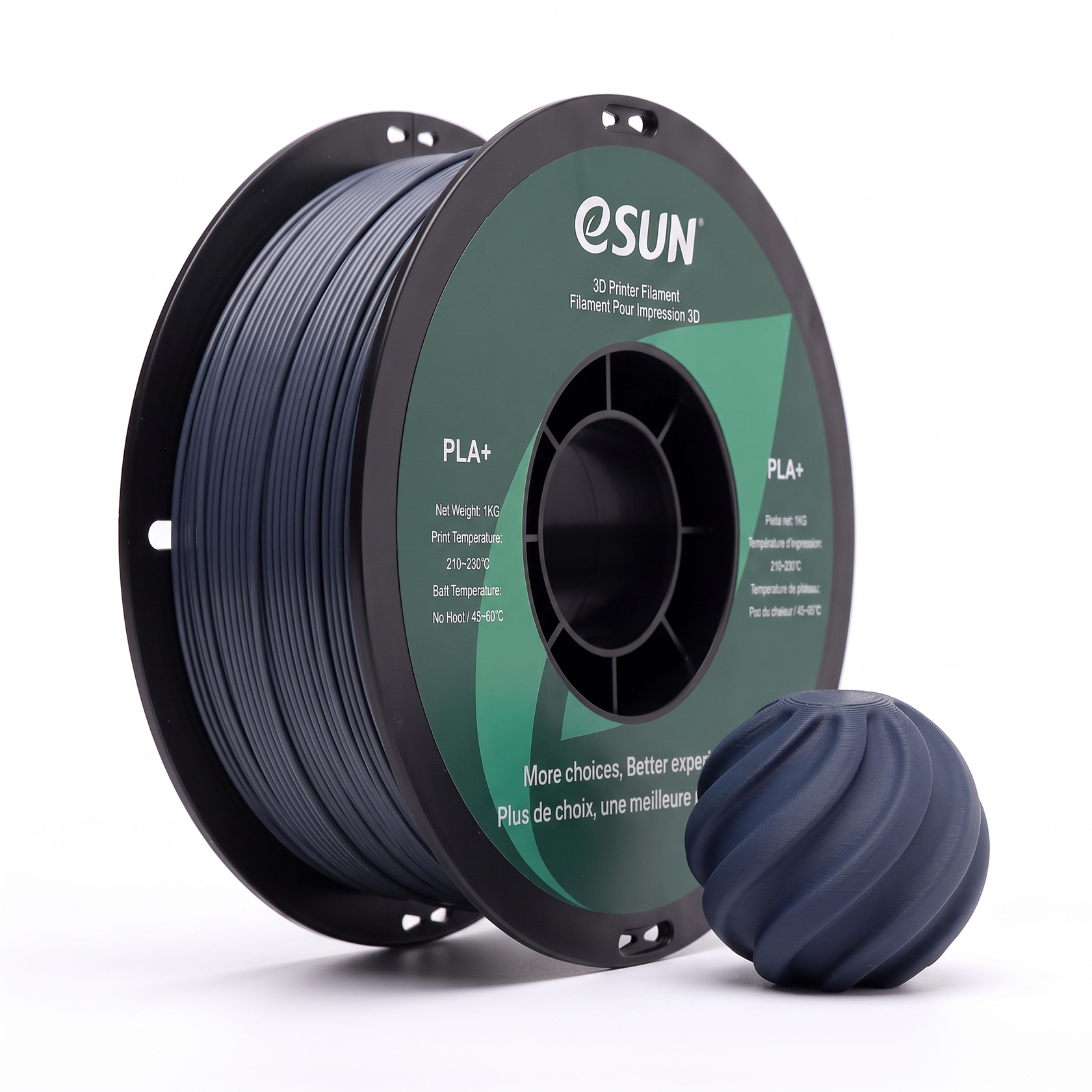 eSUN PLA+ 3D Printing Filament 1kg, 1.75mm, Gray