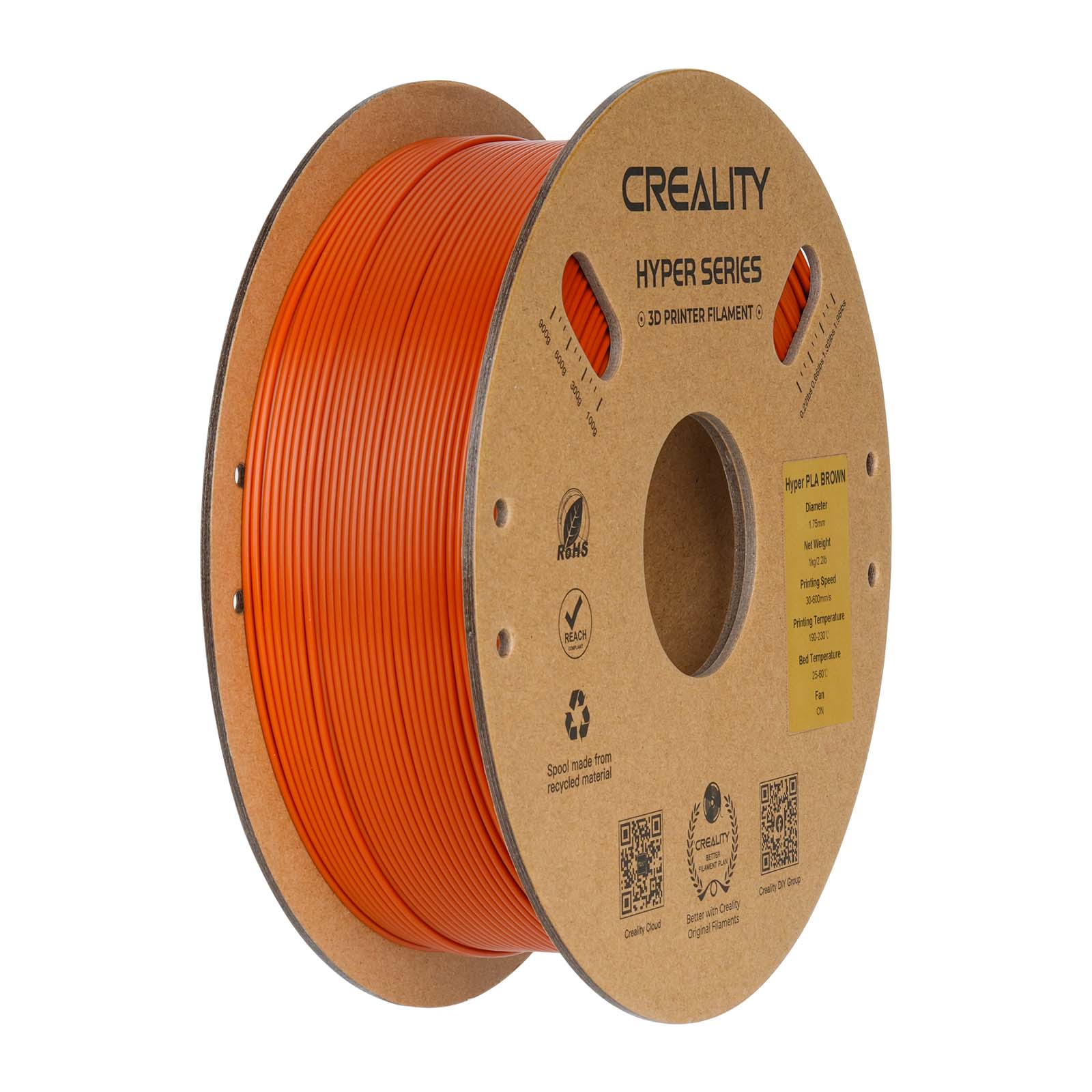 Creality Hyper Series PLA 3D Printing Filament 1kg, 1.75mm, Brown