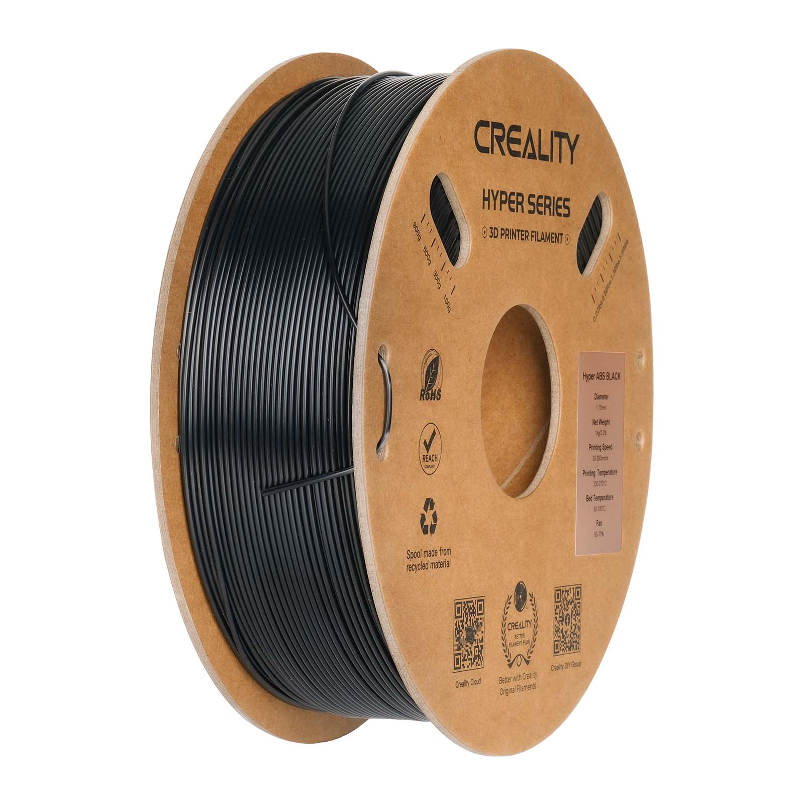 Creality Hyper Series ABS 3D Printing Filament 1kg, 1.75mm, Black