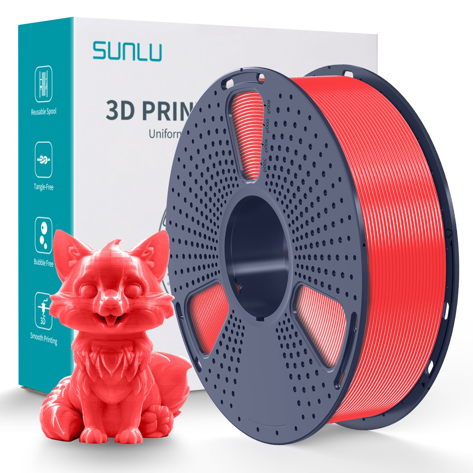 Sunlu 1.75mm, 1kg/spool, PETG filament (Cherry Red)