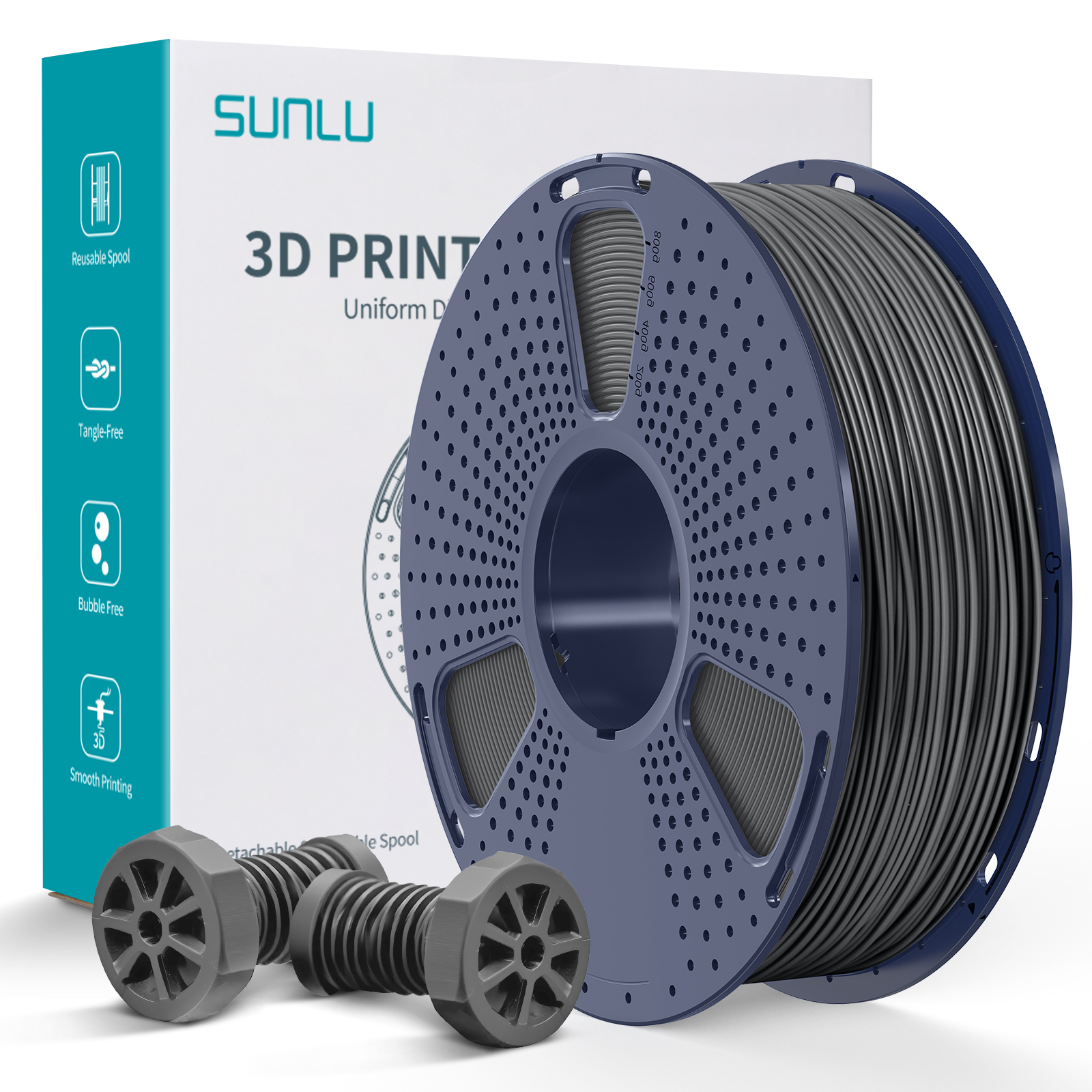Sunlu 1.75mm, 1kg/spool, ABS filament (Grey)