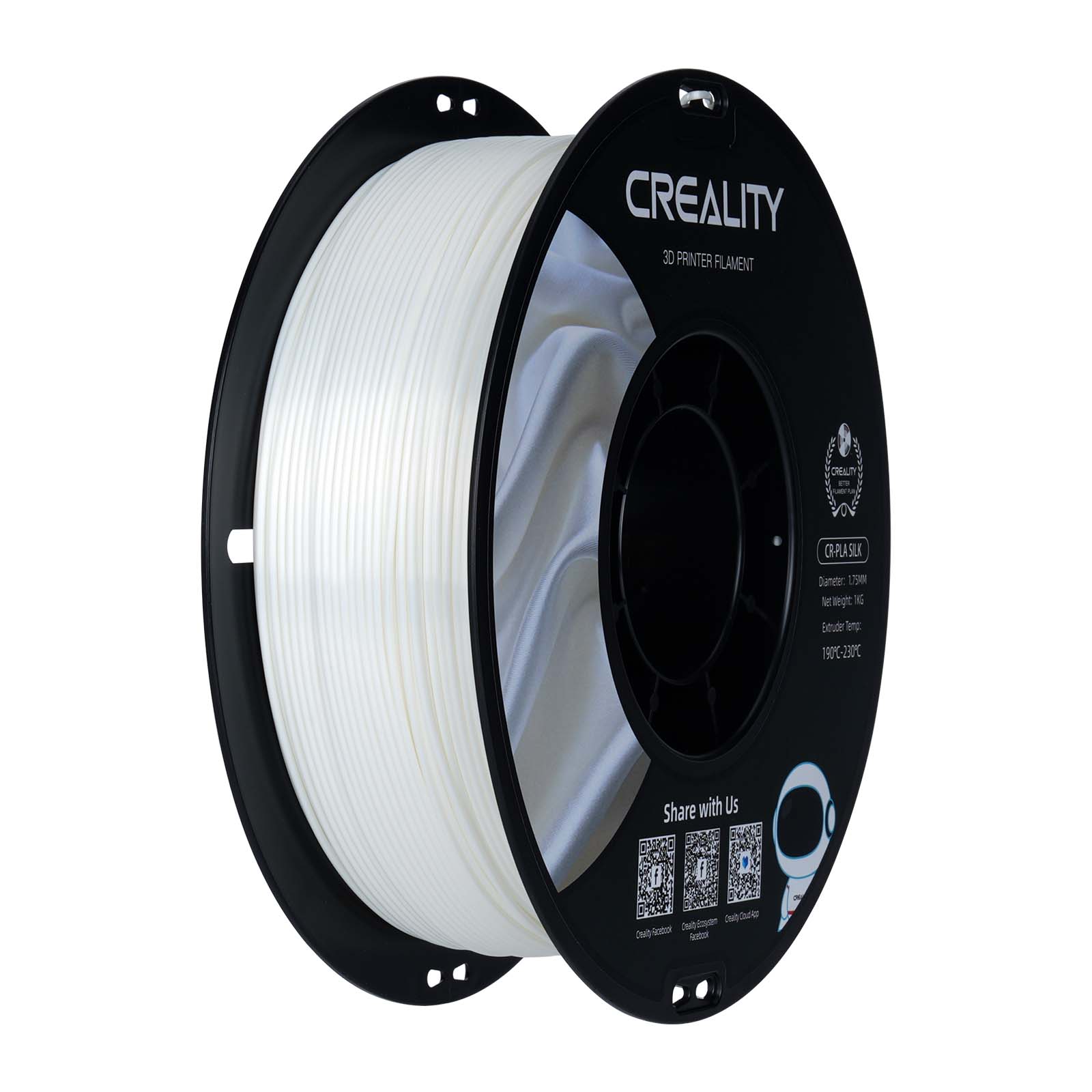 Filament PLA Creality CR-Silk 1,0 kg 1,75 mm, blanc