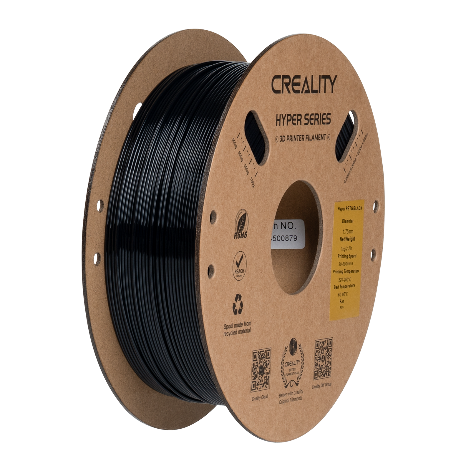 Creality Hyper-PETG Filament 1.0Kg 1.75mm, Black