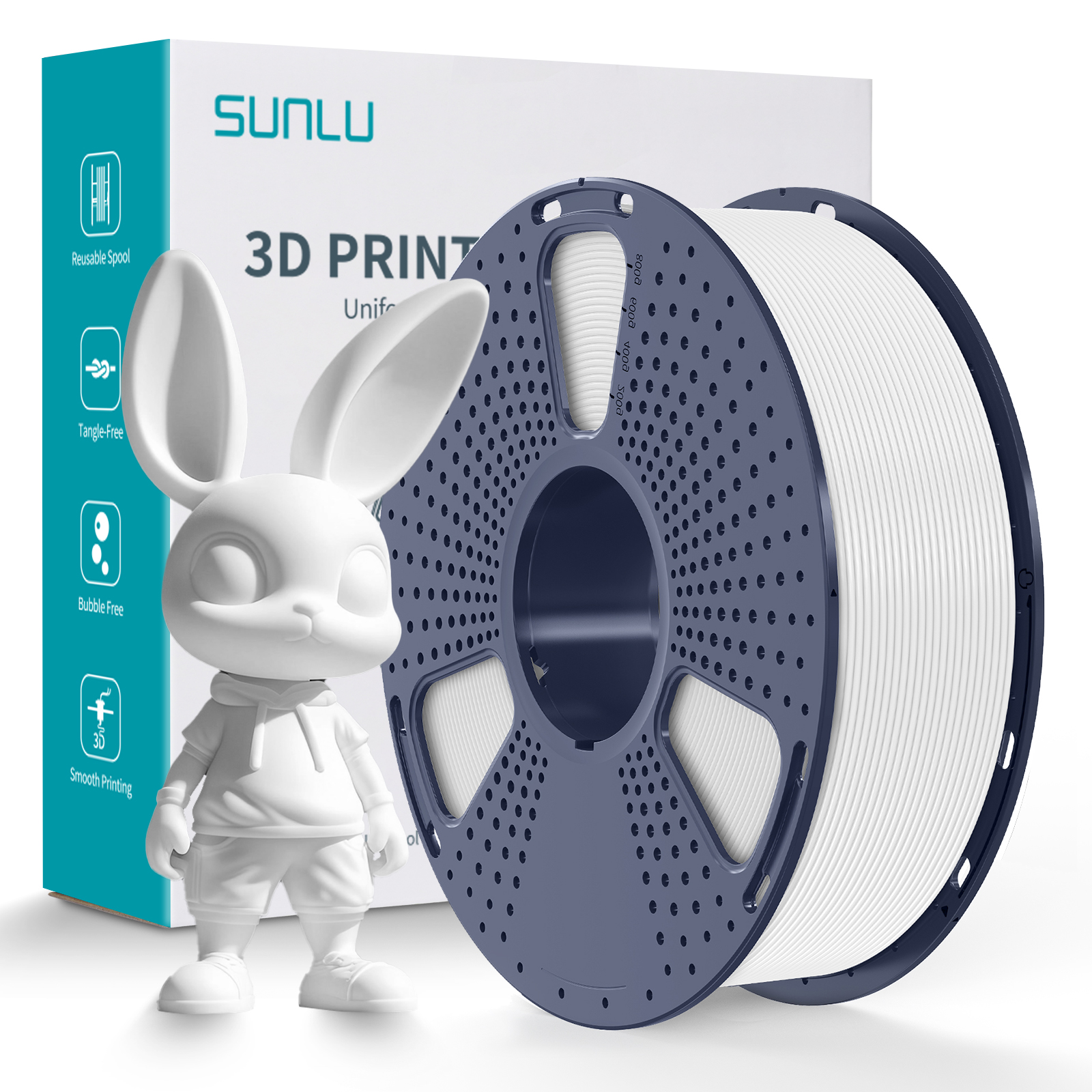 Sunlu 1.75mm, 0.9kg/spool,PVB filament (White)