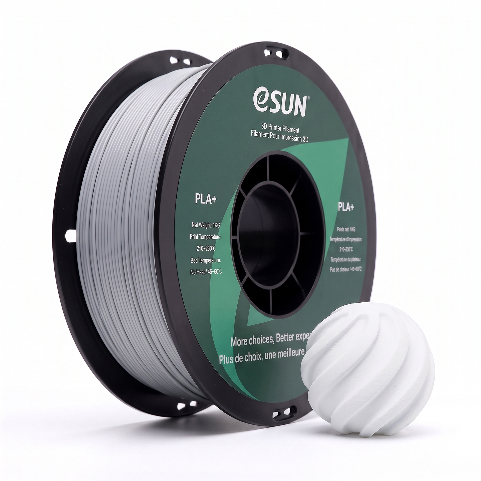 eSUN PLA+ 3D Printing Filament 1kg, 1.75mm, Cold White