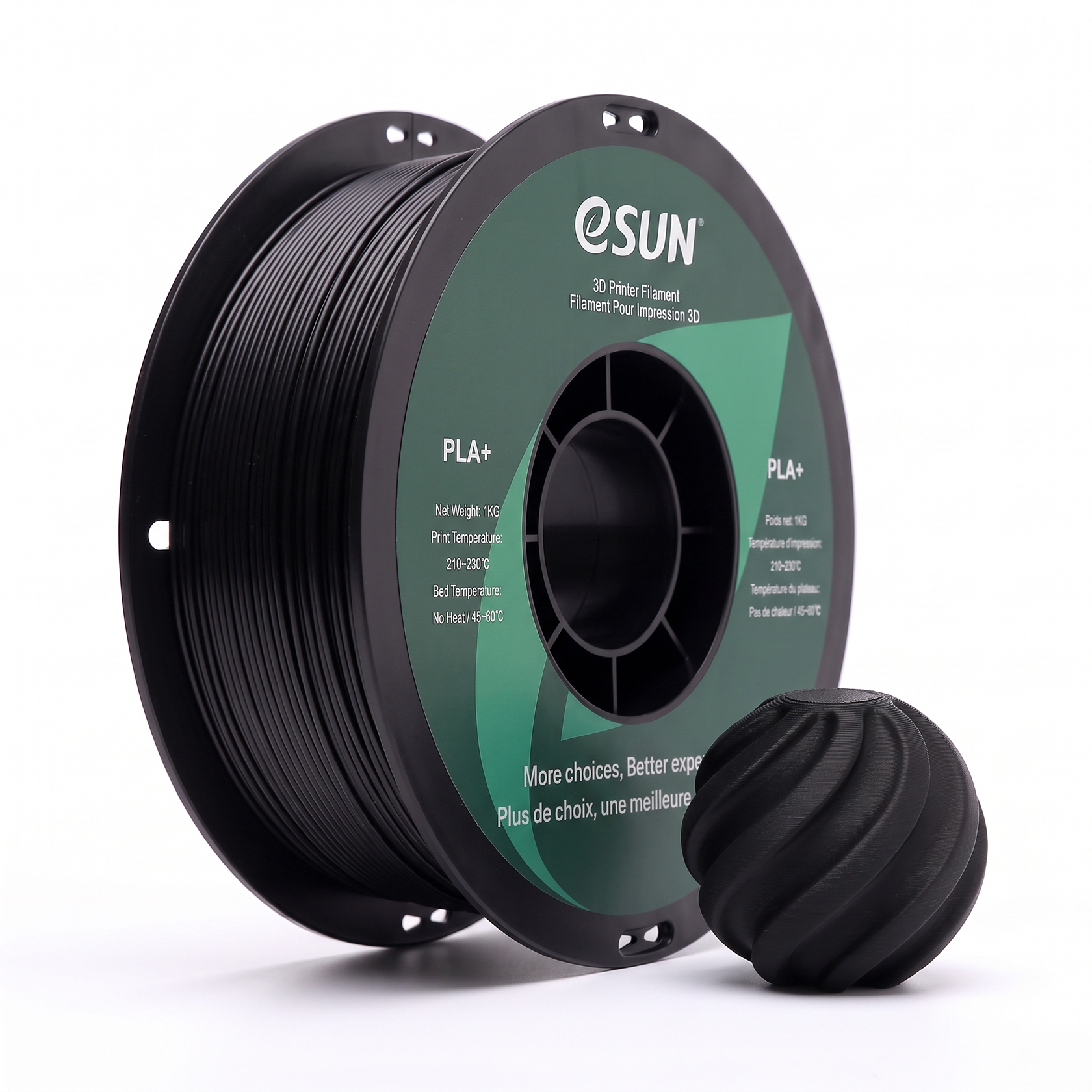 eSUN PLA+ 3D Printing Filament 1kg, 1.75mm, Black