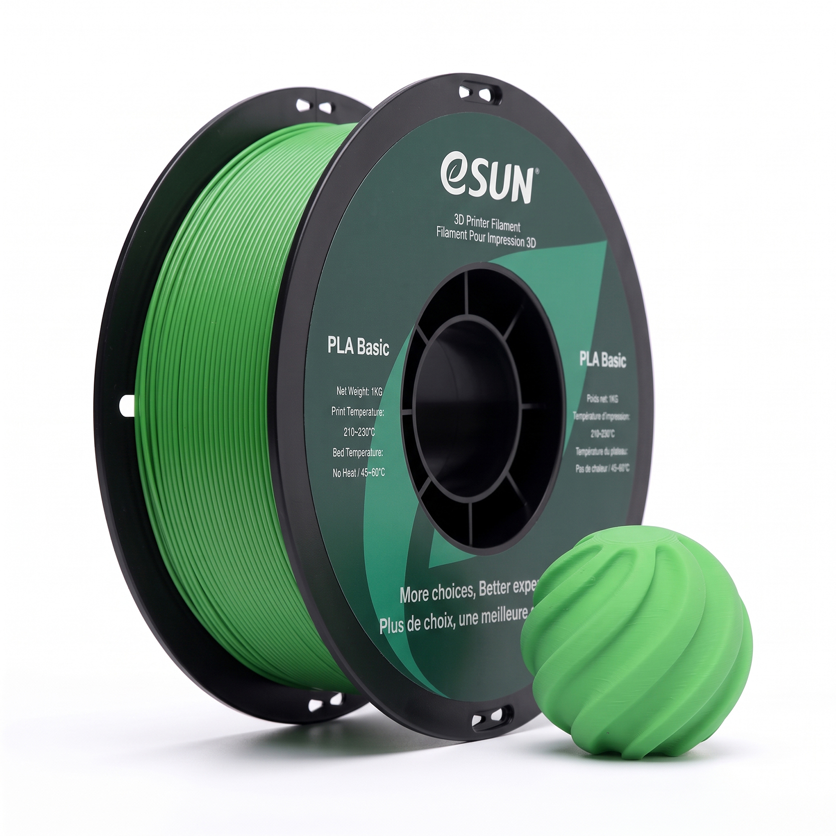 eSUN PLA Basic 3D Printing Filament 1kg, 1.75mm, Green