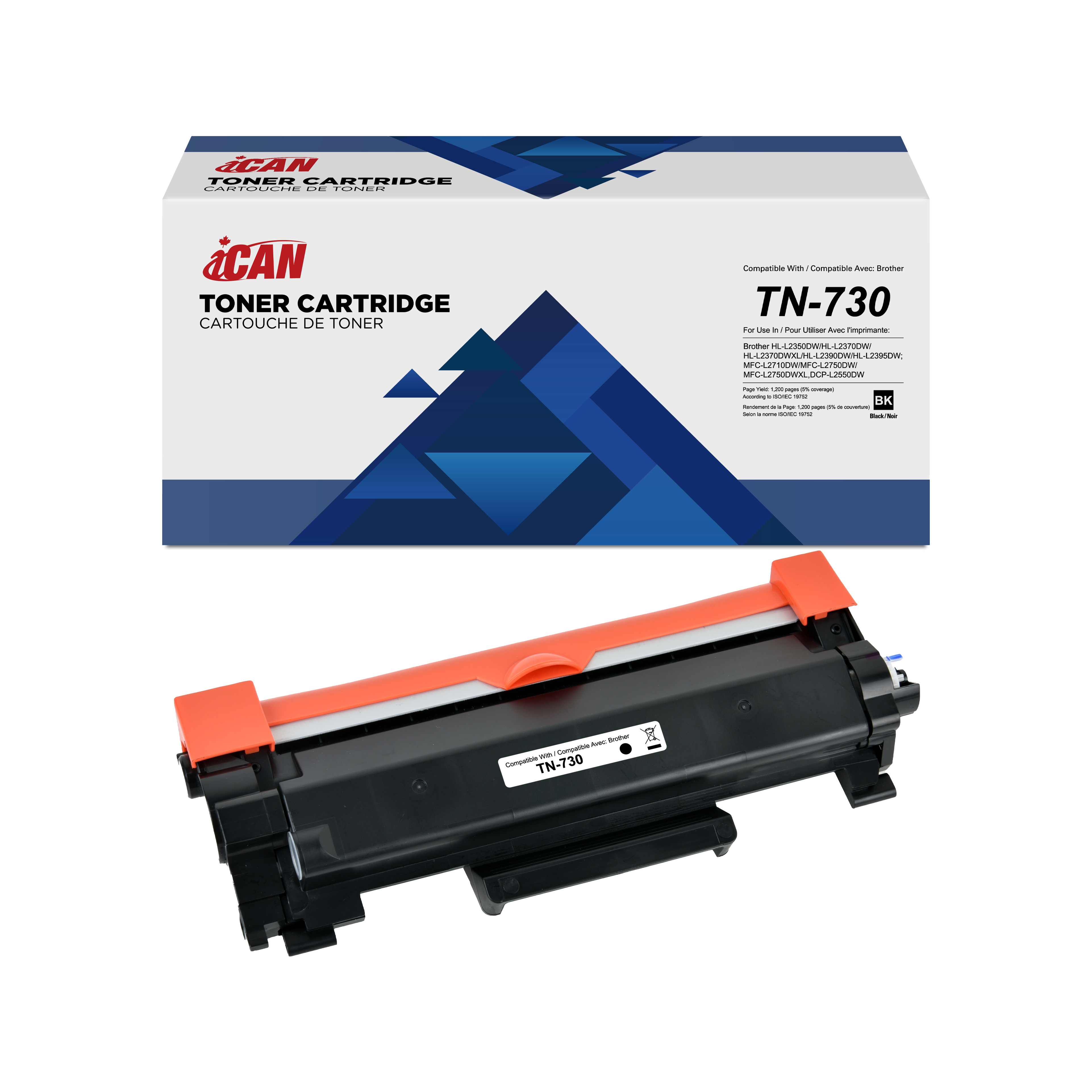 iCAN Compatible Brother TN730 Black Toner Cartridge(Open Box)