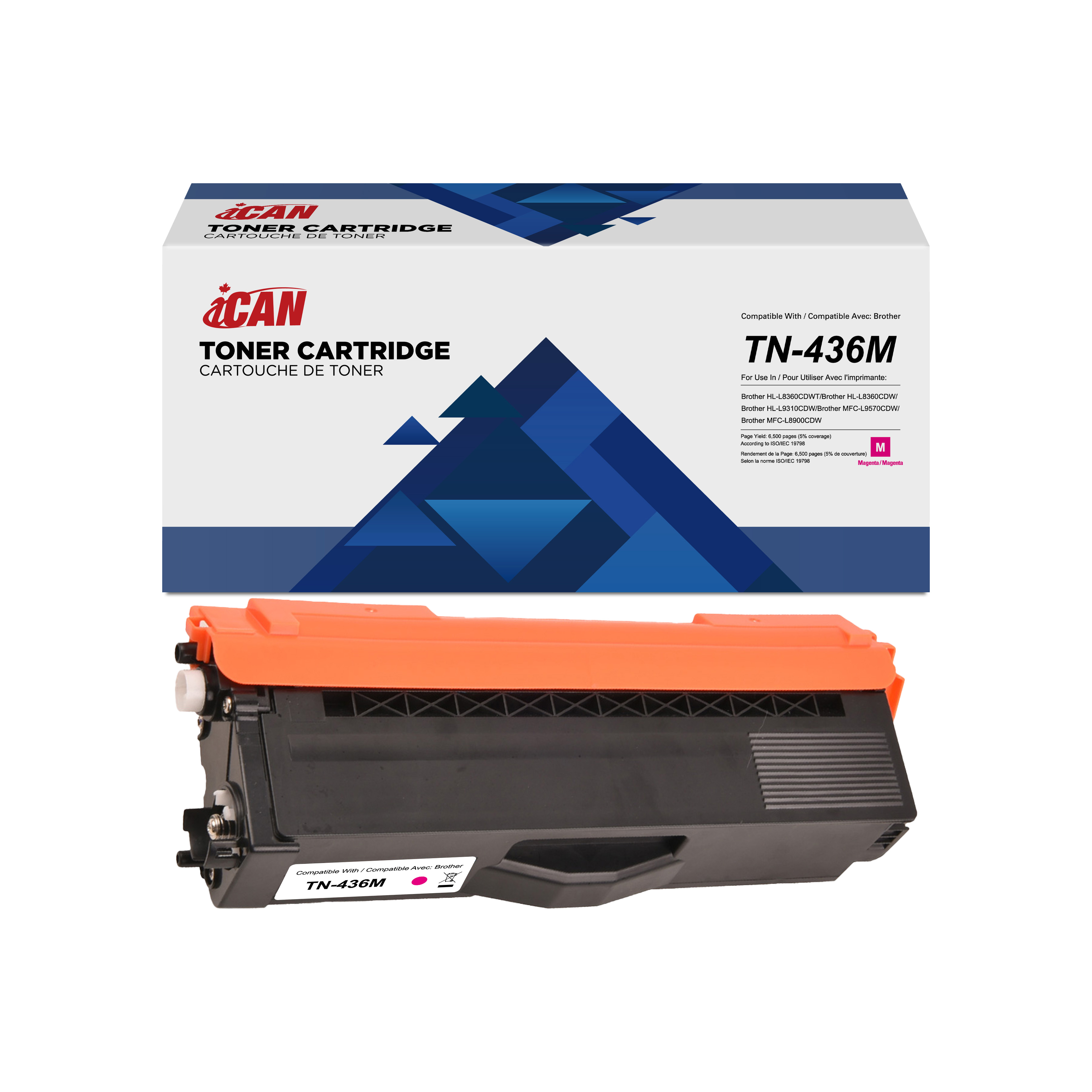 Cartouche de toner magenta Brother TN436-6.5K-M compatible iCAN