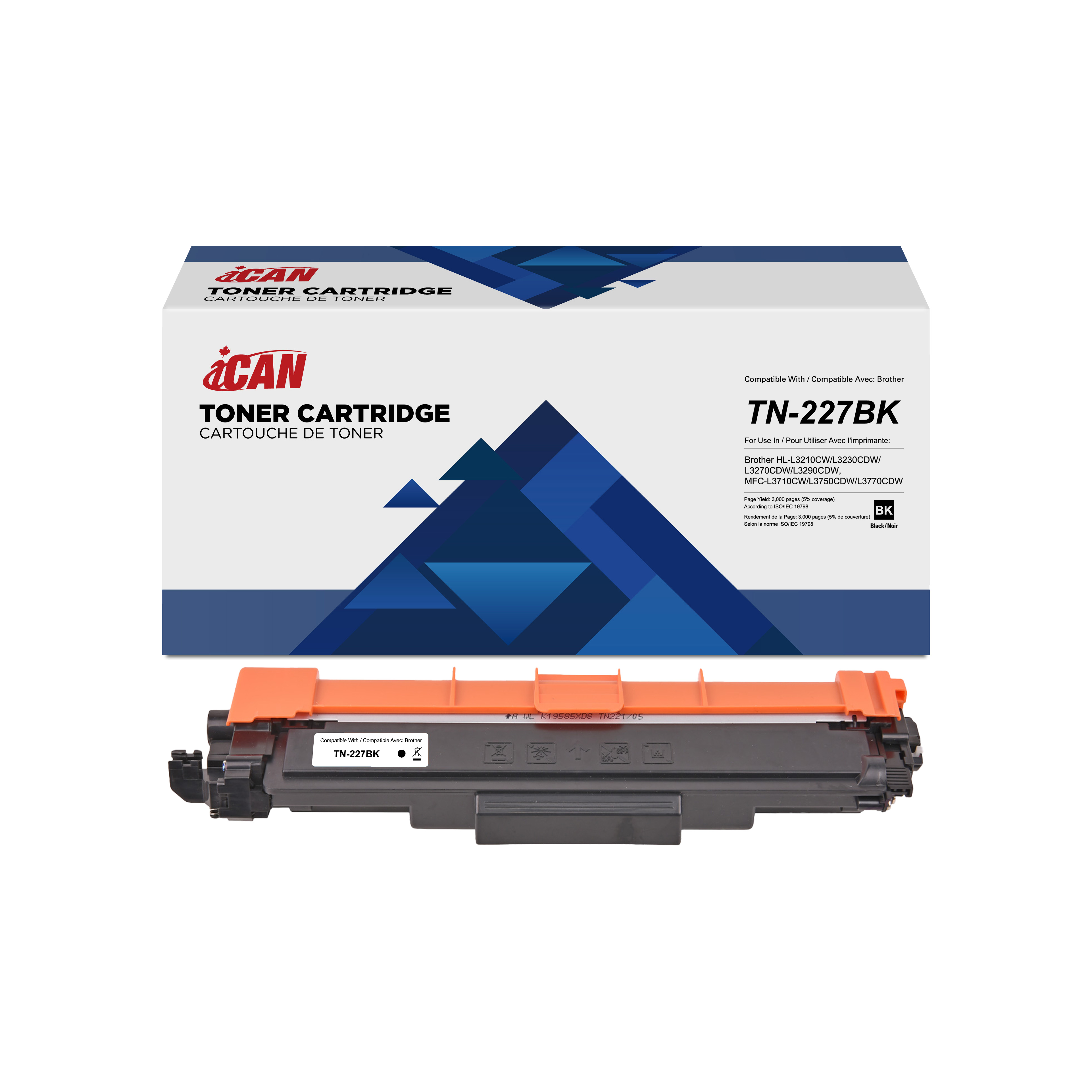 iCan Compatible Brother TN-227BK Black Toner Cartridge(Open Box)