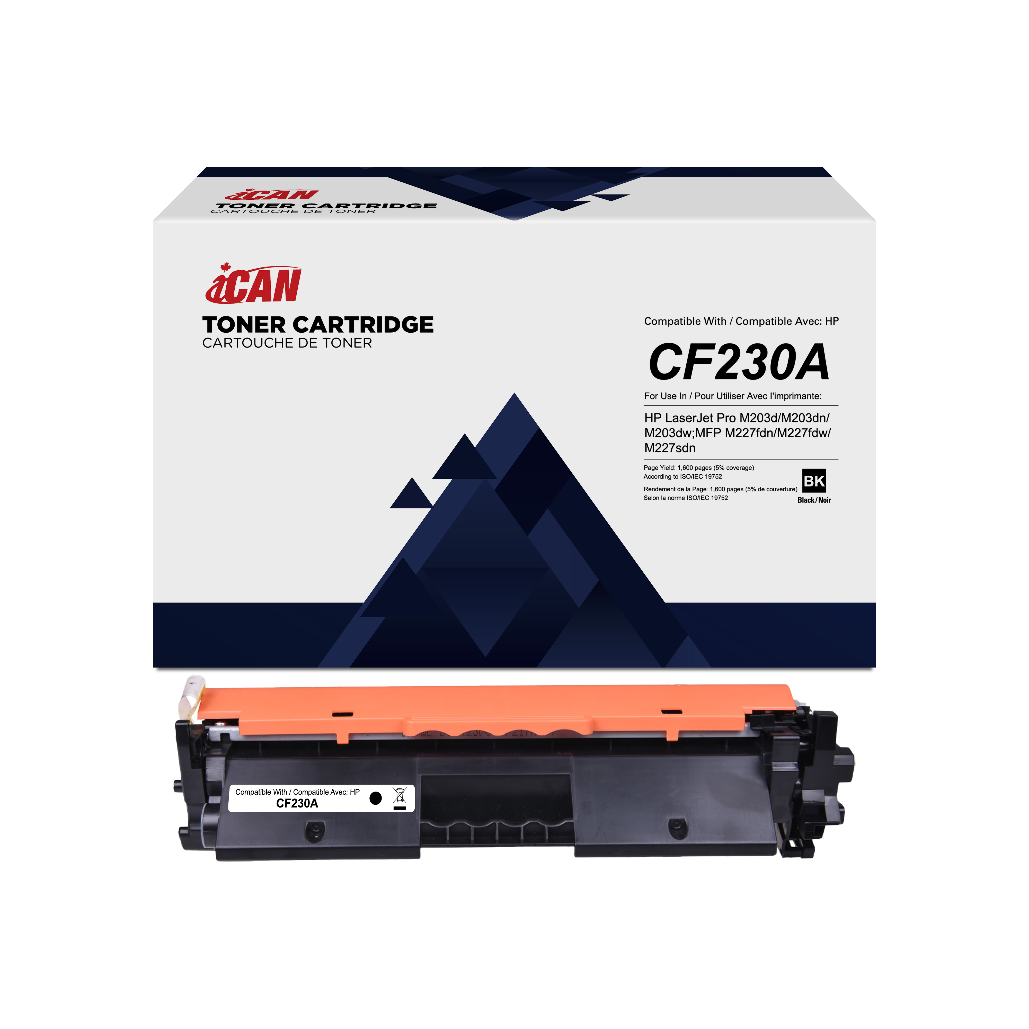 Cartouche de toner monochrome HP CF230A compatible iCan