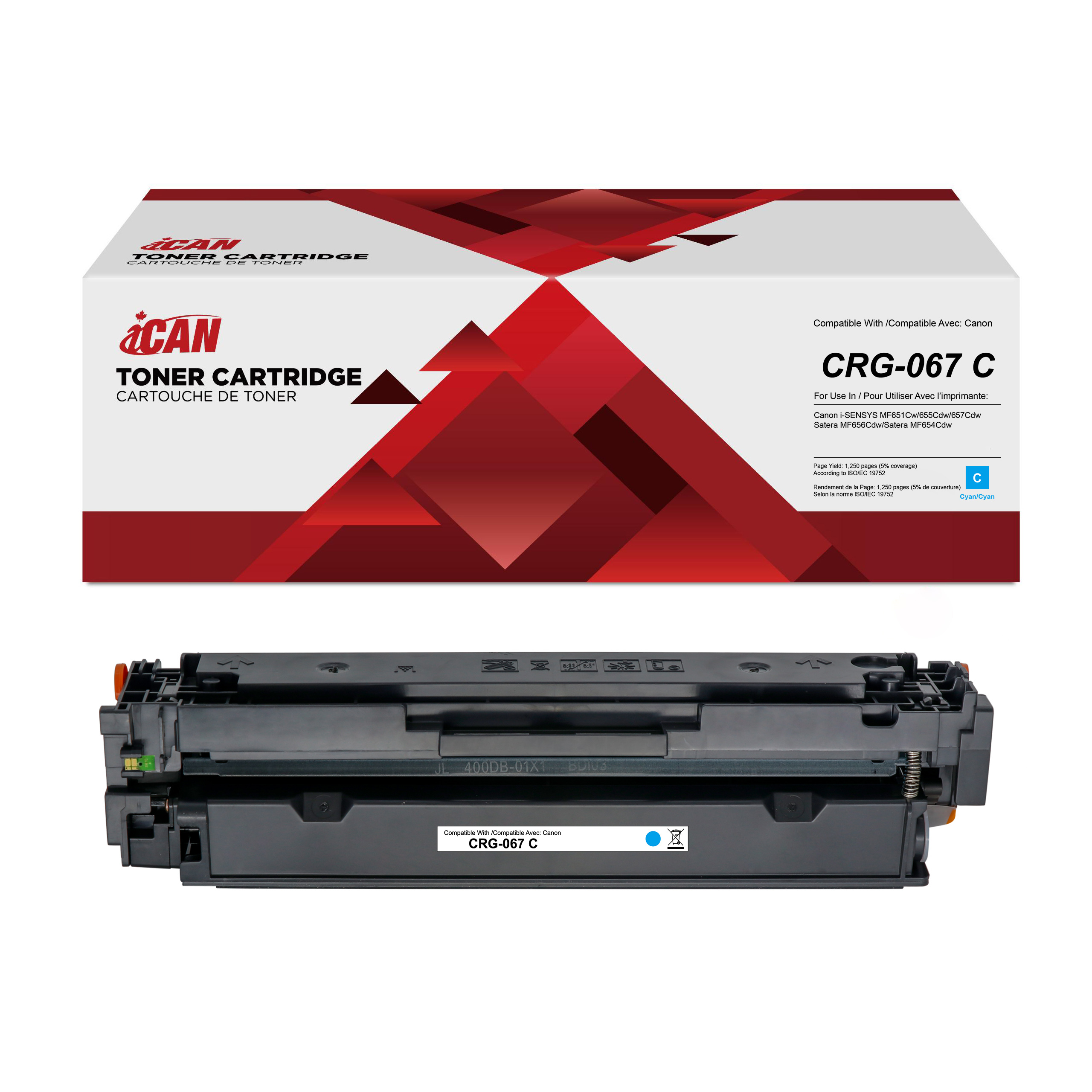iCAN Compatible Canon 067 Cartouche de Toner Cyan
