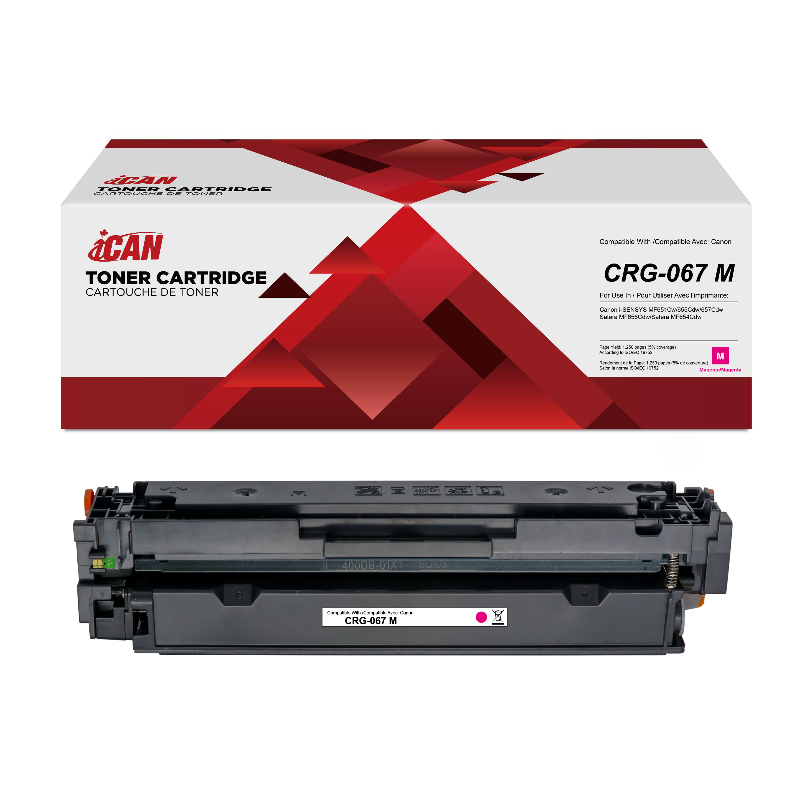 iCAN Compatible Canon 067 Magenta Toner Cartridge