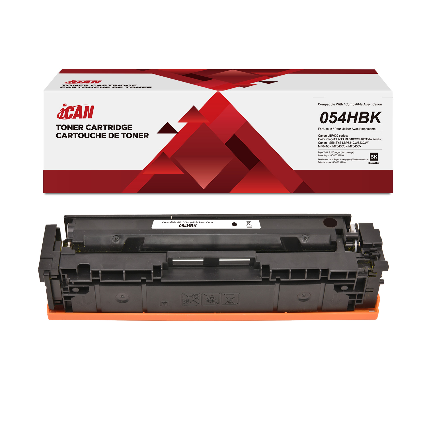 iCAN Cartouche de toner noir compatible Canon 054H