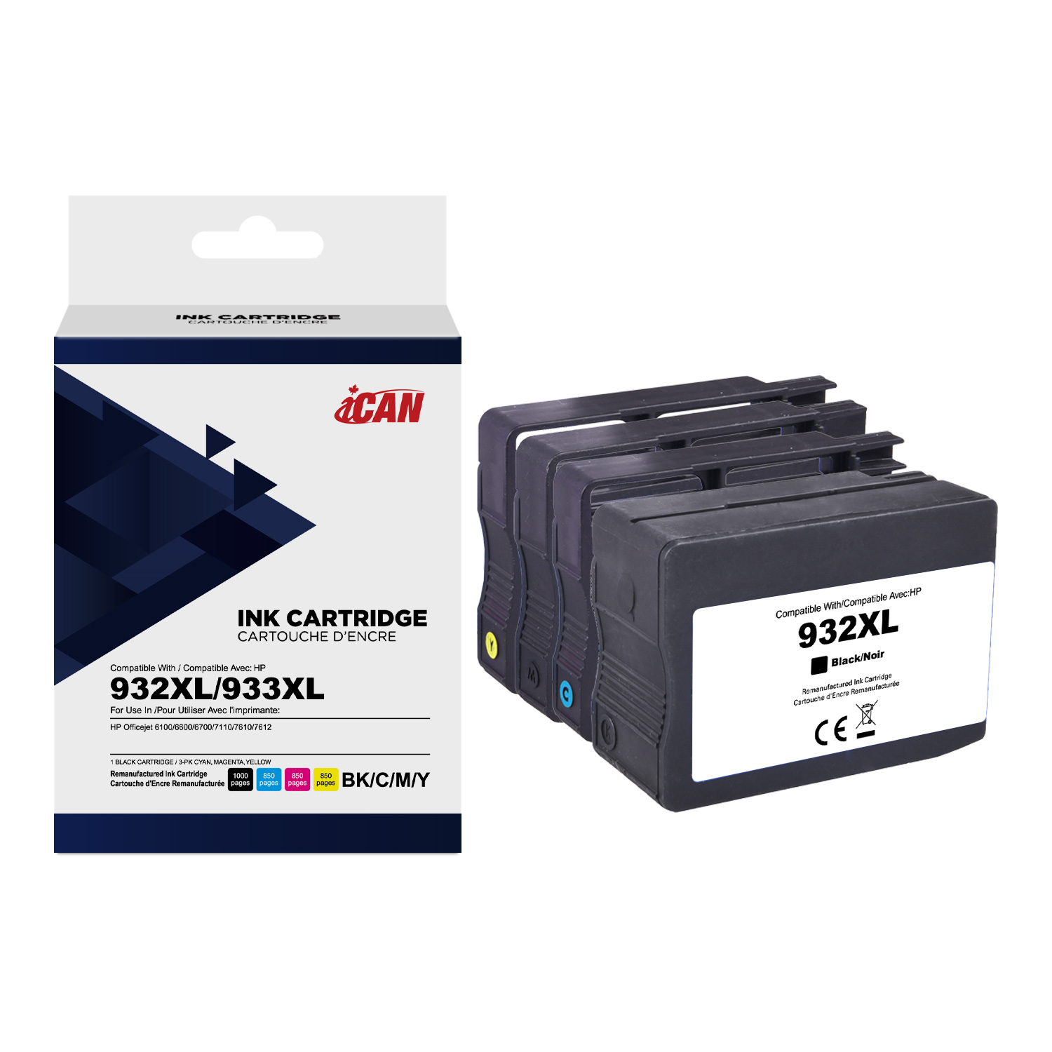 Cartouche d&#39;encre iCan HP 932XL/933XL (reconditionnée)