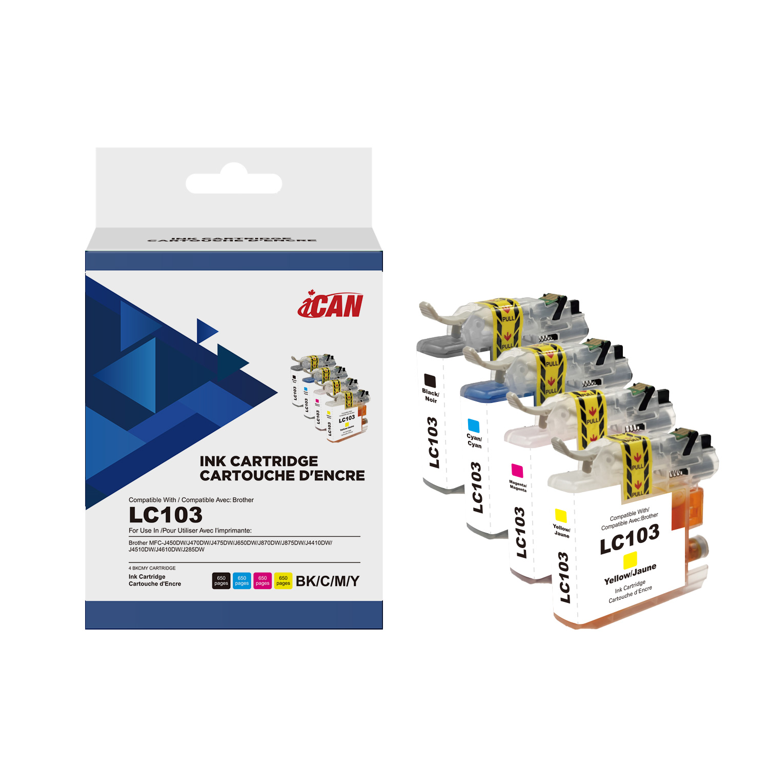 iCan Compatible Brother LC103 Black and Tri-color Ink Cartridge