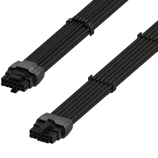 Câble d'alimentation haute intensité iCAN AVA 600W PCIE 5.0 16 broches (12+4), type moulé et soudé, gainé 16AWG, Compatible ...