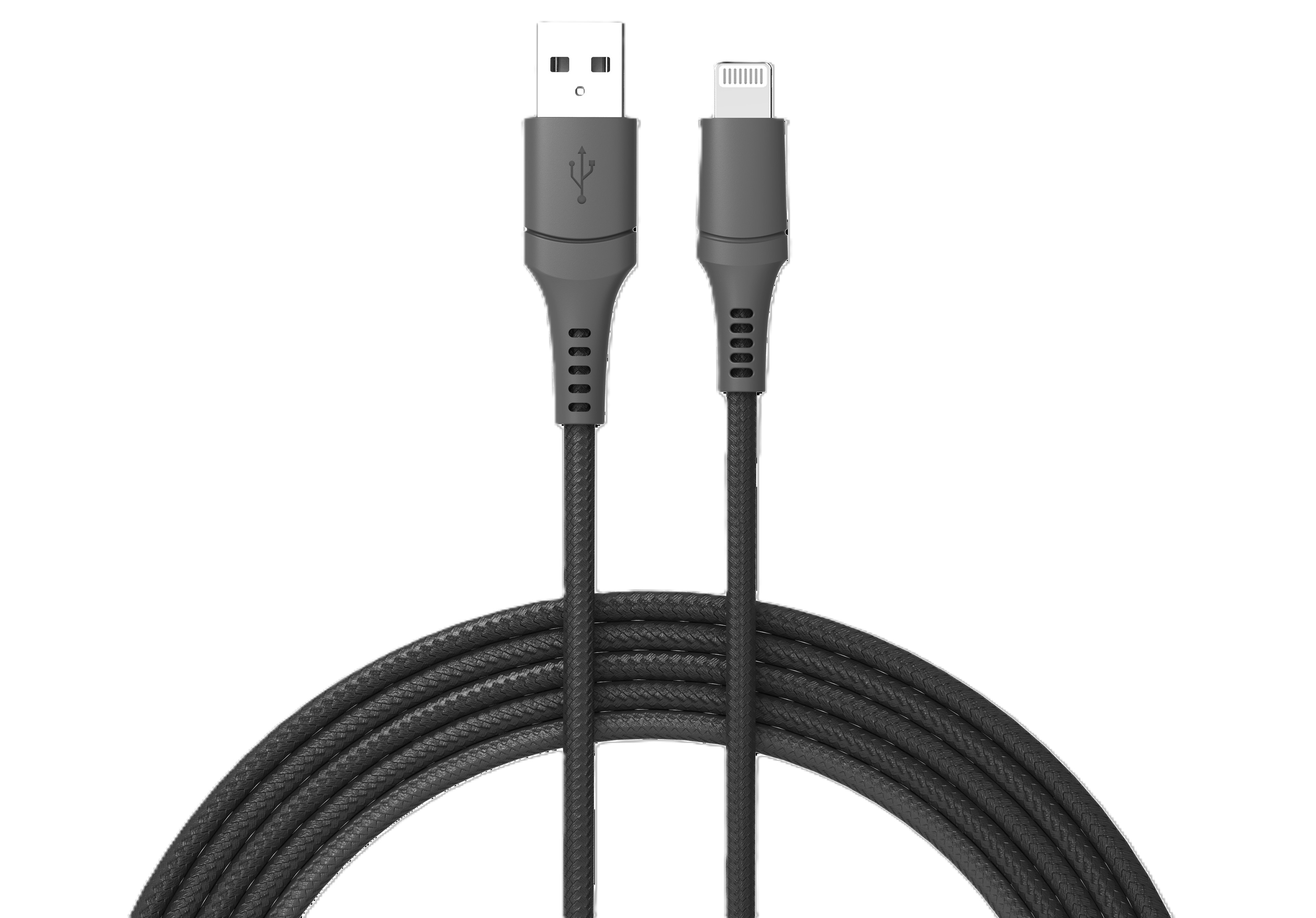 iCAN USB-A 2.0 to MFi Lightning Cable, M/M, Braided, 1m (3.3ft), Black