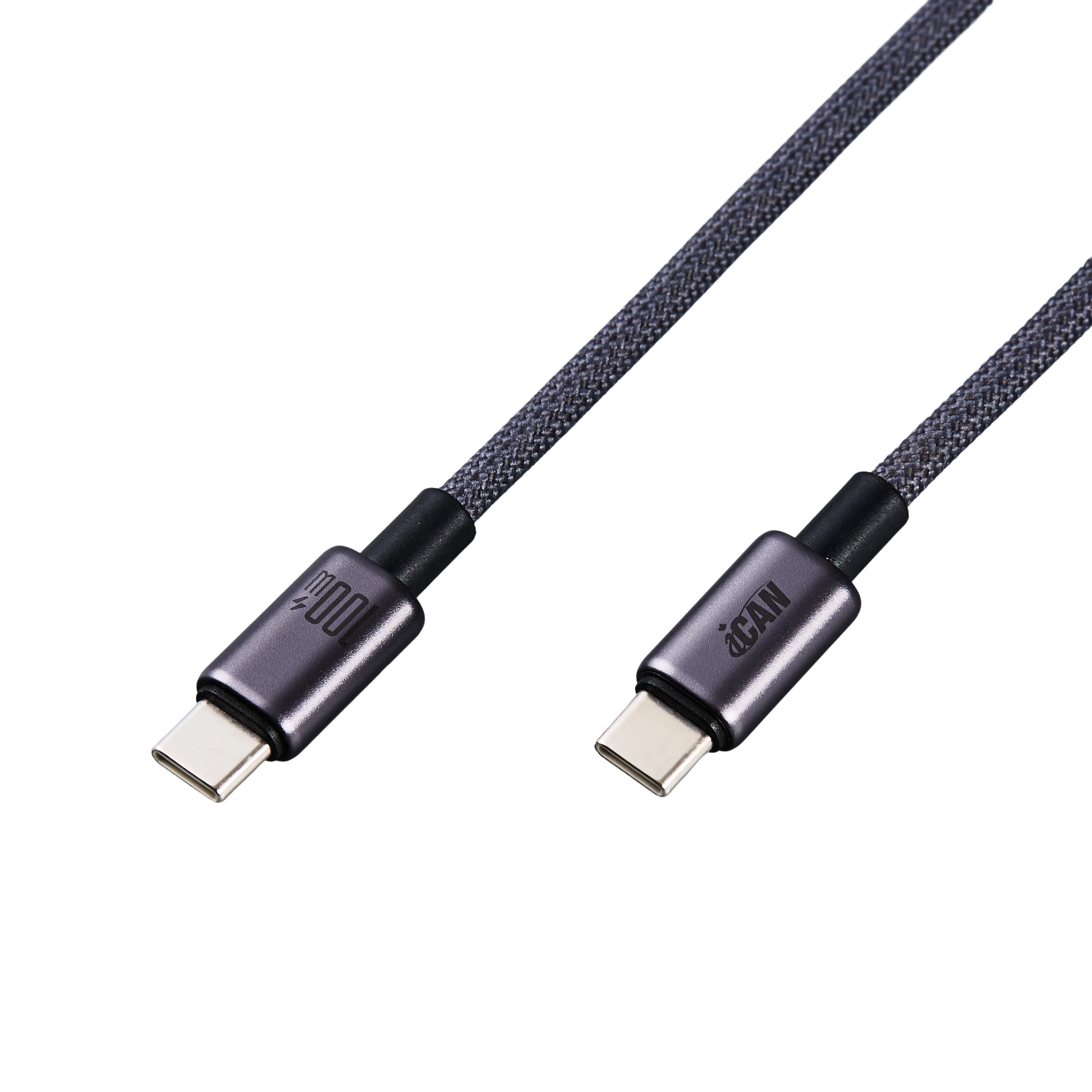 iCAN USB 2.0 Type-C Male to Type-C Male Cable, 100W, 6.6ft