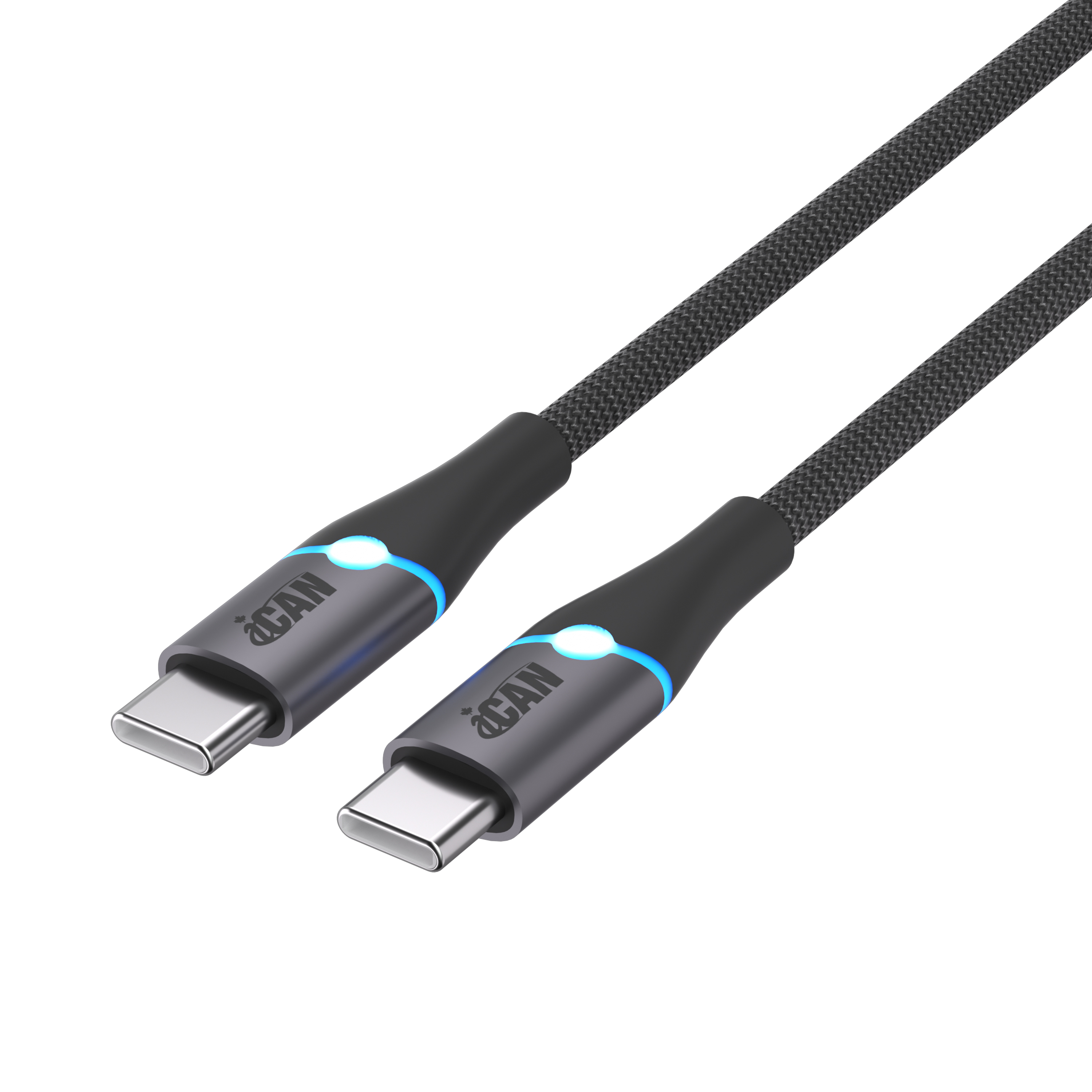 iCAN USB 2.0 Type-C Male to Type-C Male Cable, 60W, 3ft