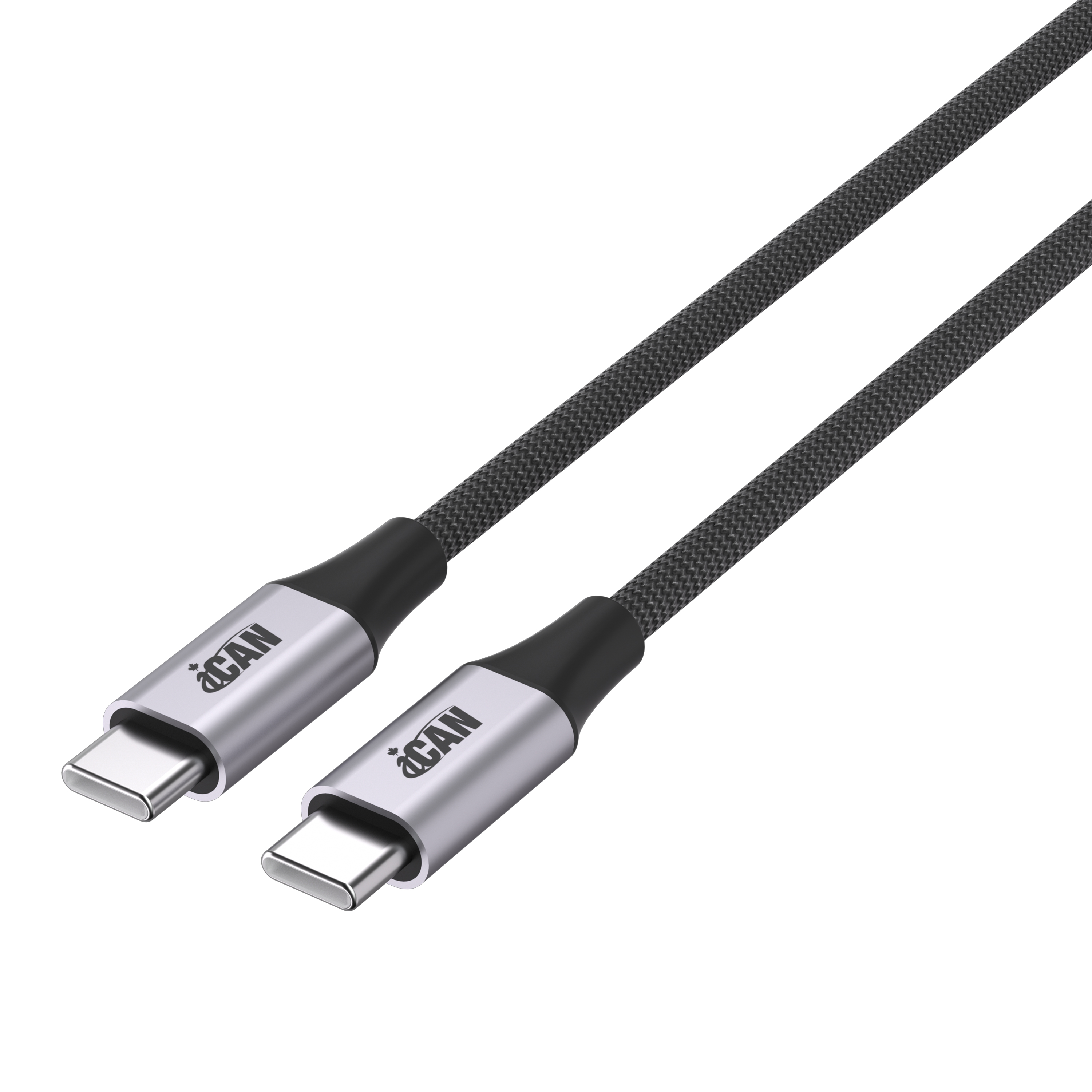 iCAN USB 2.0 Type-C Male to Type-C Male Cable, 100W, 10ft