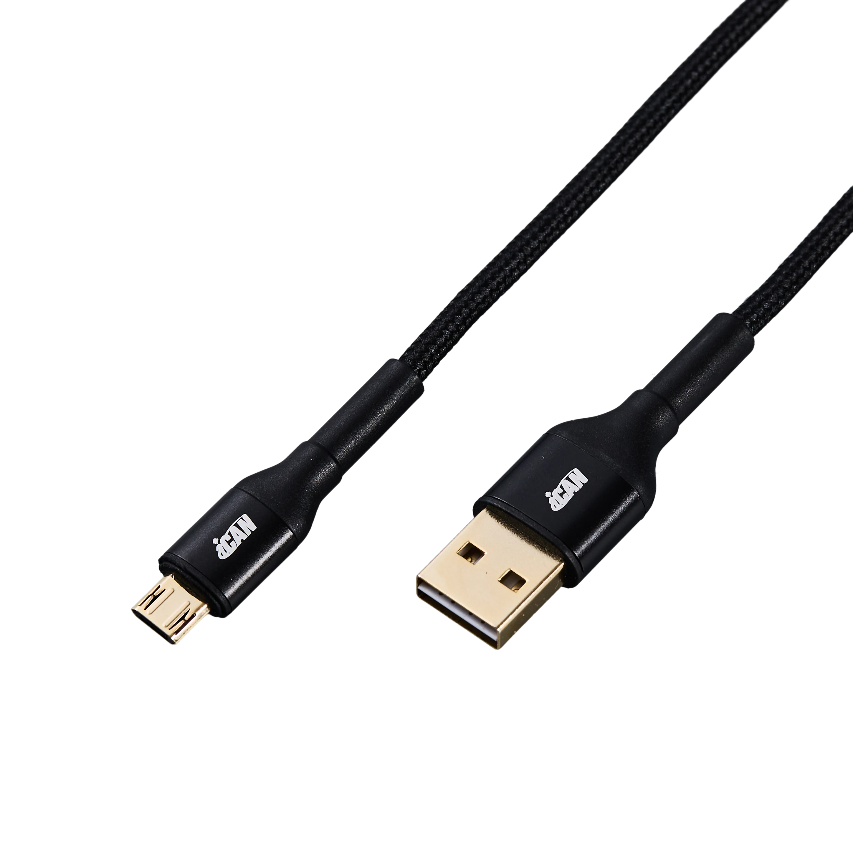 Câble iCAN USB 2.0 Type-A Mâle vers Micro B Mâle, 480 Mbps, 6 pieds, N(Open Box)