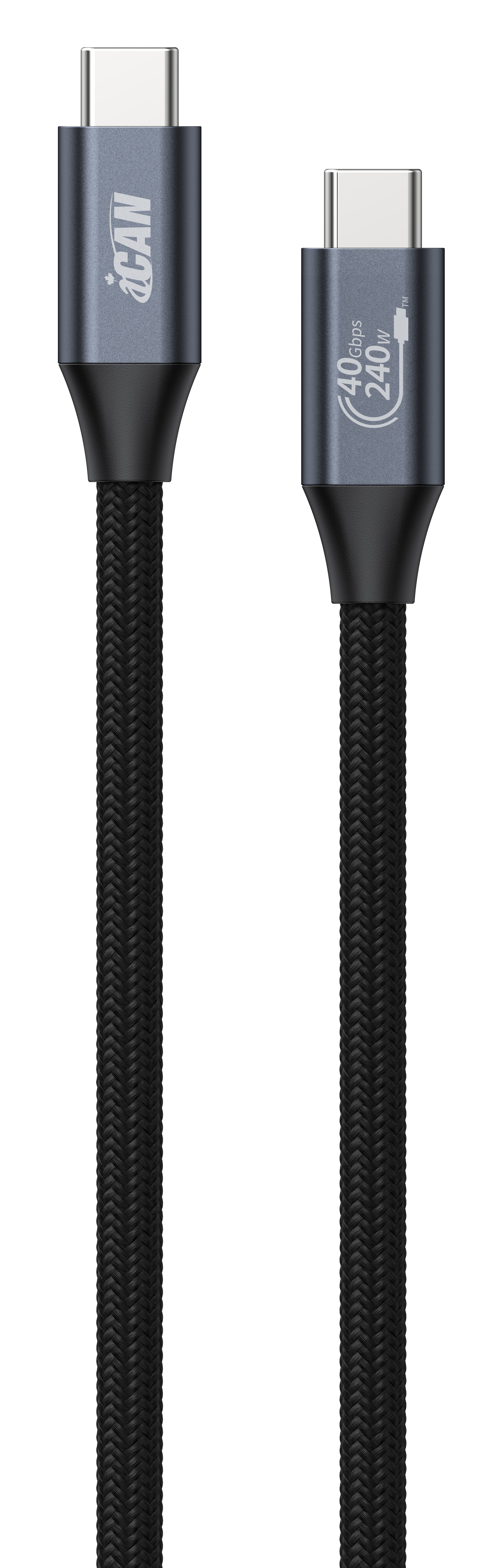 Câble iCAN USB4 Type-C Mâle vers Type-C Mâle, 240W, 1.2M(4 pieds)