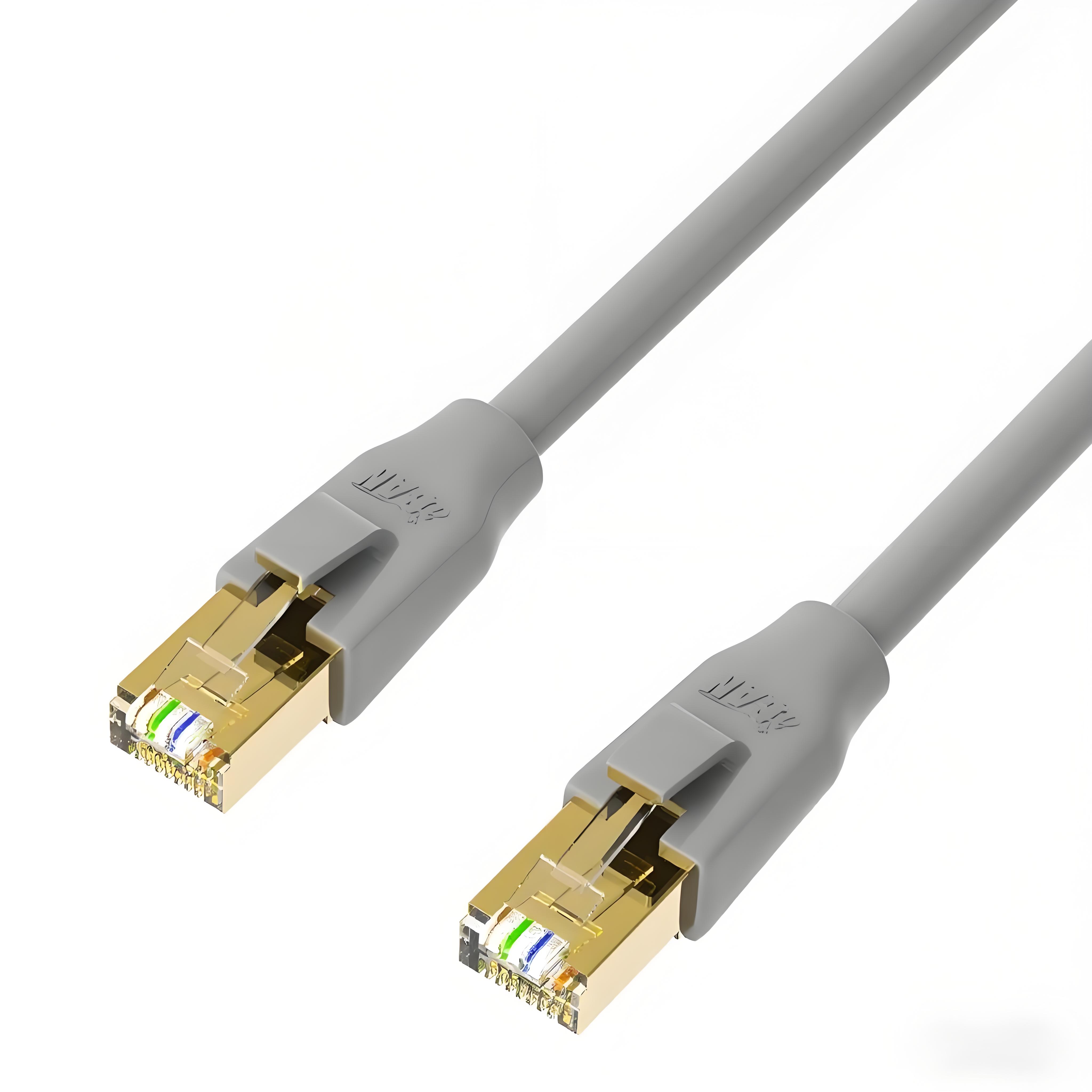 iCAN CAT7 Ethernet Patch Cable, High Speed 10Gbps 600MHz, Double Shielded S/FTP 26AWG, Gold Plated, 15FT, Grey