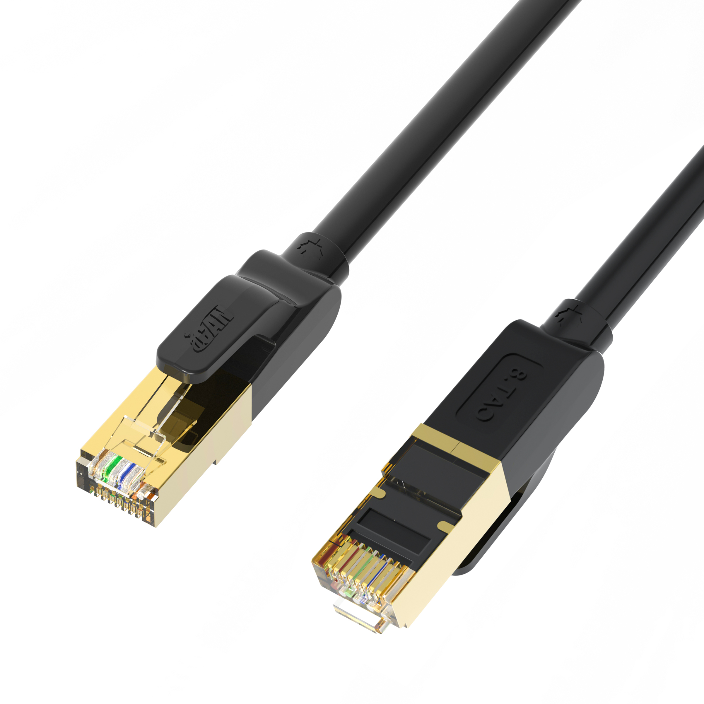 iCAN CAT8 Premium Ethernet Cable, S/FTP, 40Gbps 2000MHz,  50FT, Black