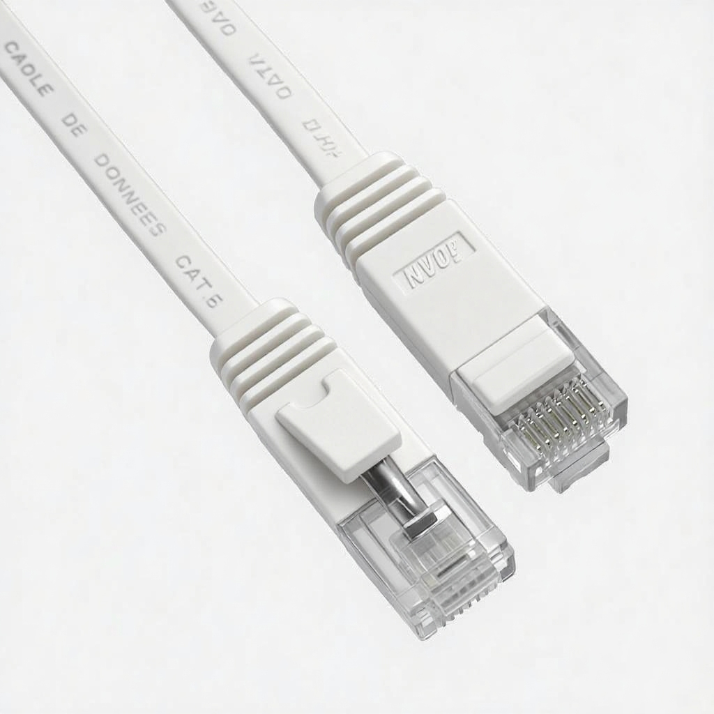 iCAN CAT6 Flat Gigabit Ethernet Cable, 1000Mbps, 32AWG, 1FT, White