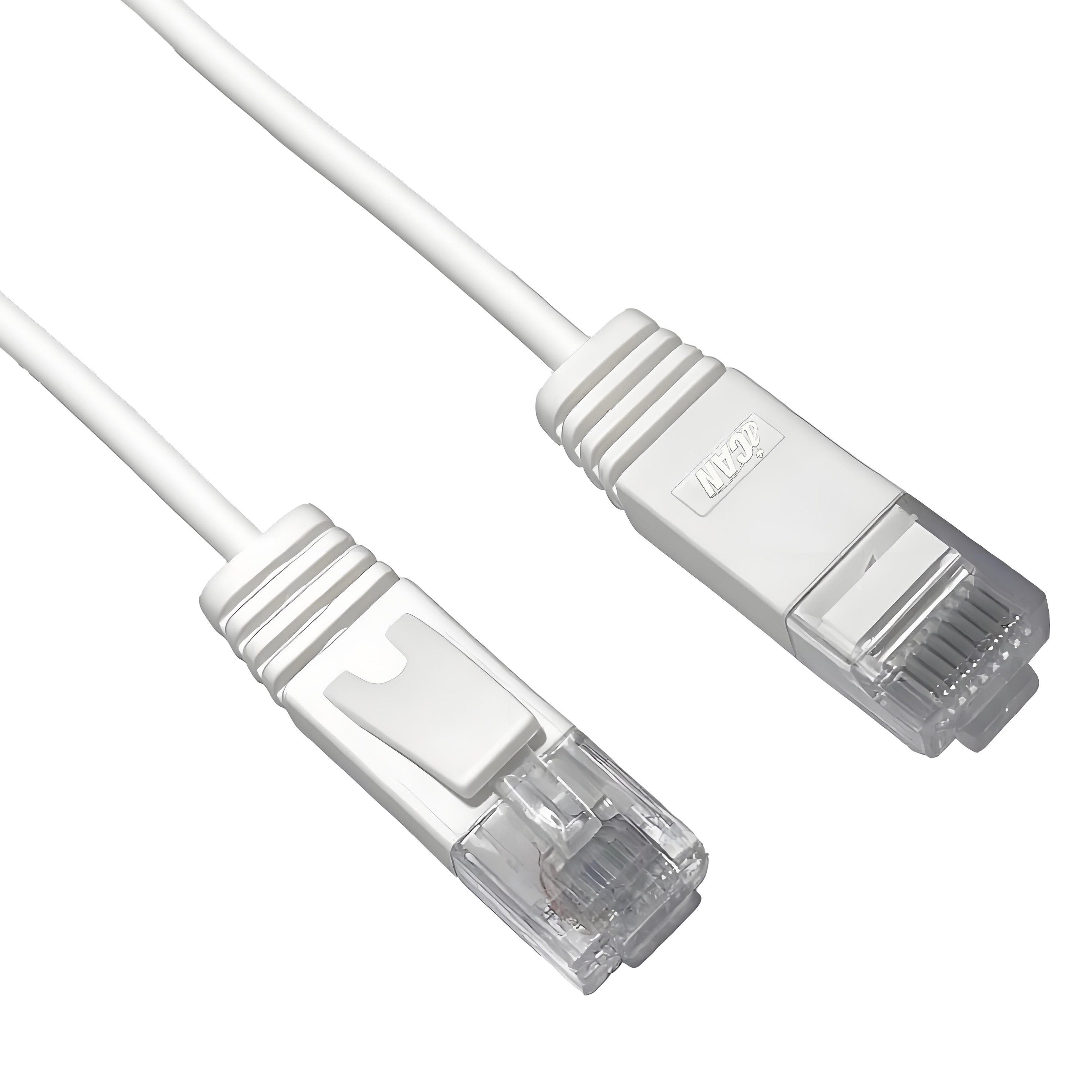 iCAN CAT6 Slim Ethernet Cable, 1000Mbps, Pure Bare Copper, 15FT, White
