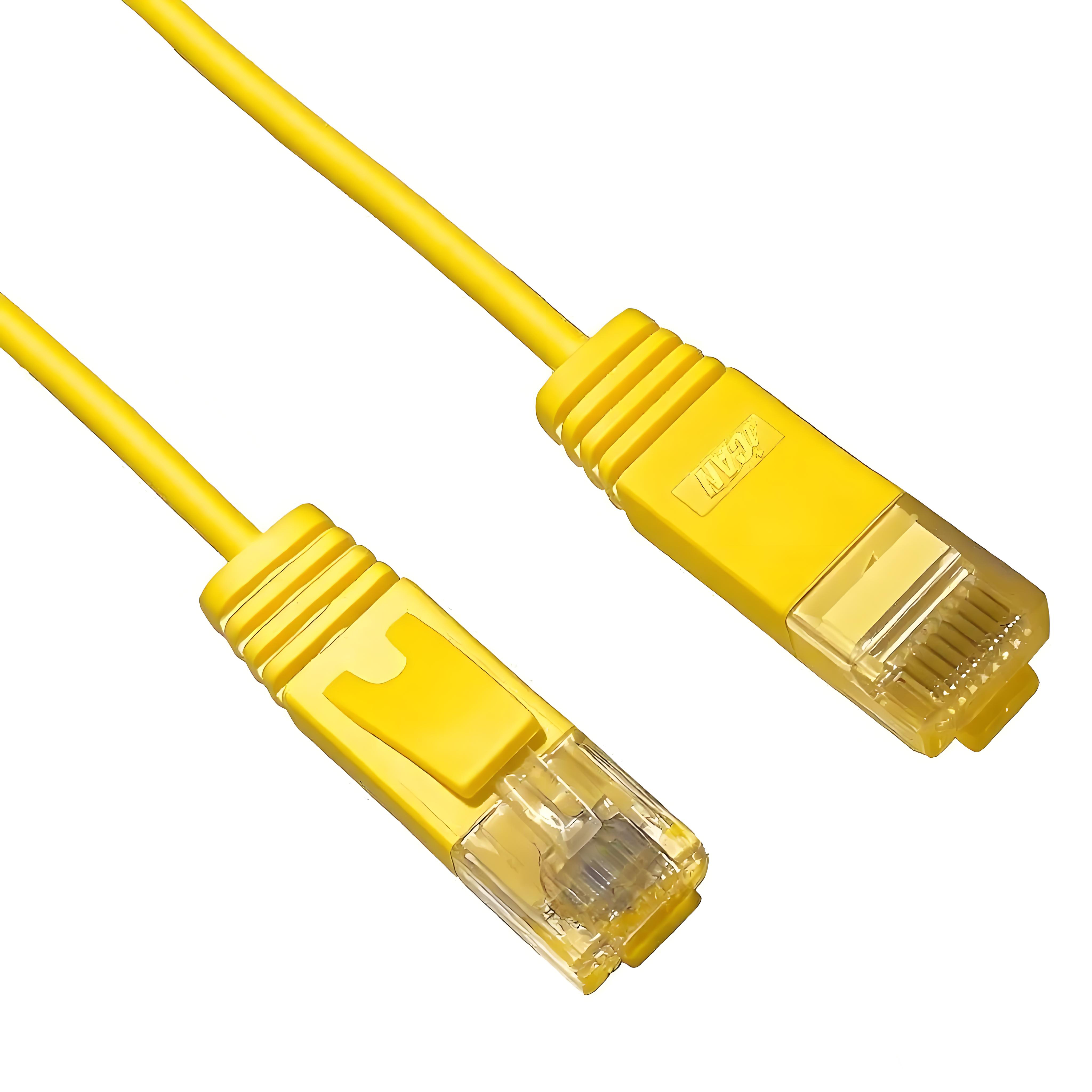 iCAN CAT6 Slim Ethernet Cable, 1000Mbps, Pure Bare Copper, 7FT, Yellow