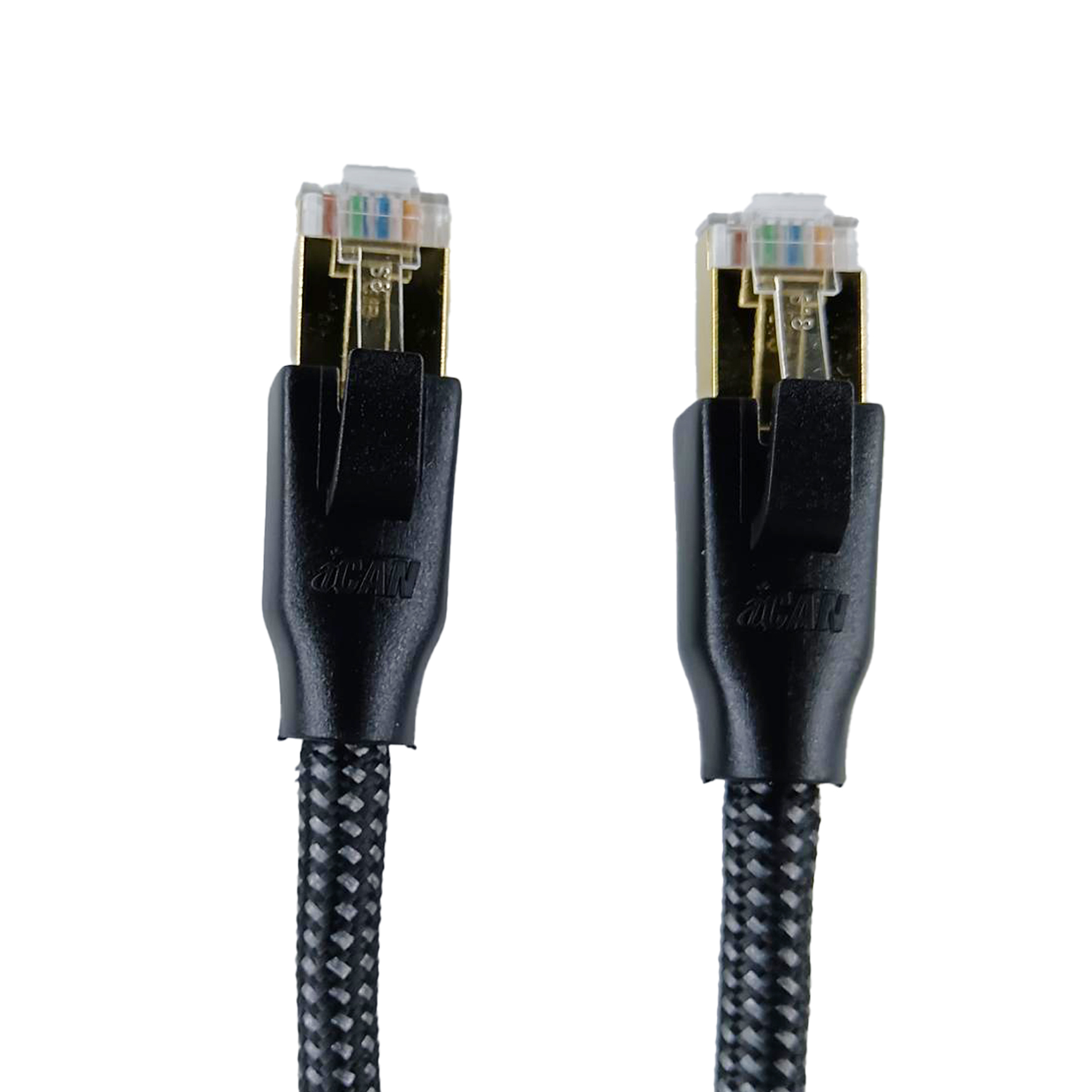 iCAN Premium CAT8 Ethernet Cable, Braided, 10FT, Black