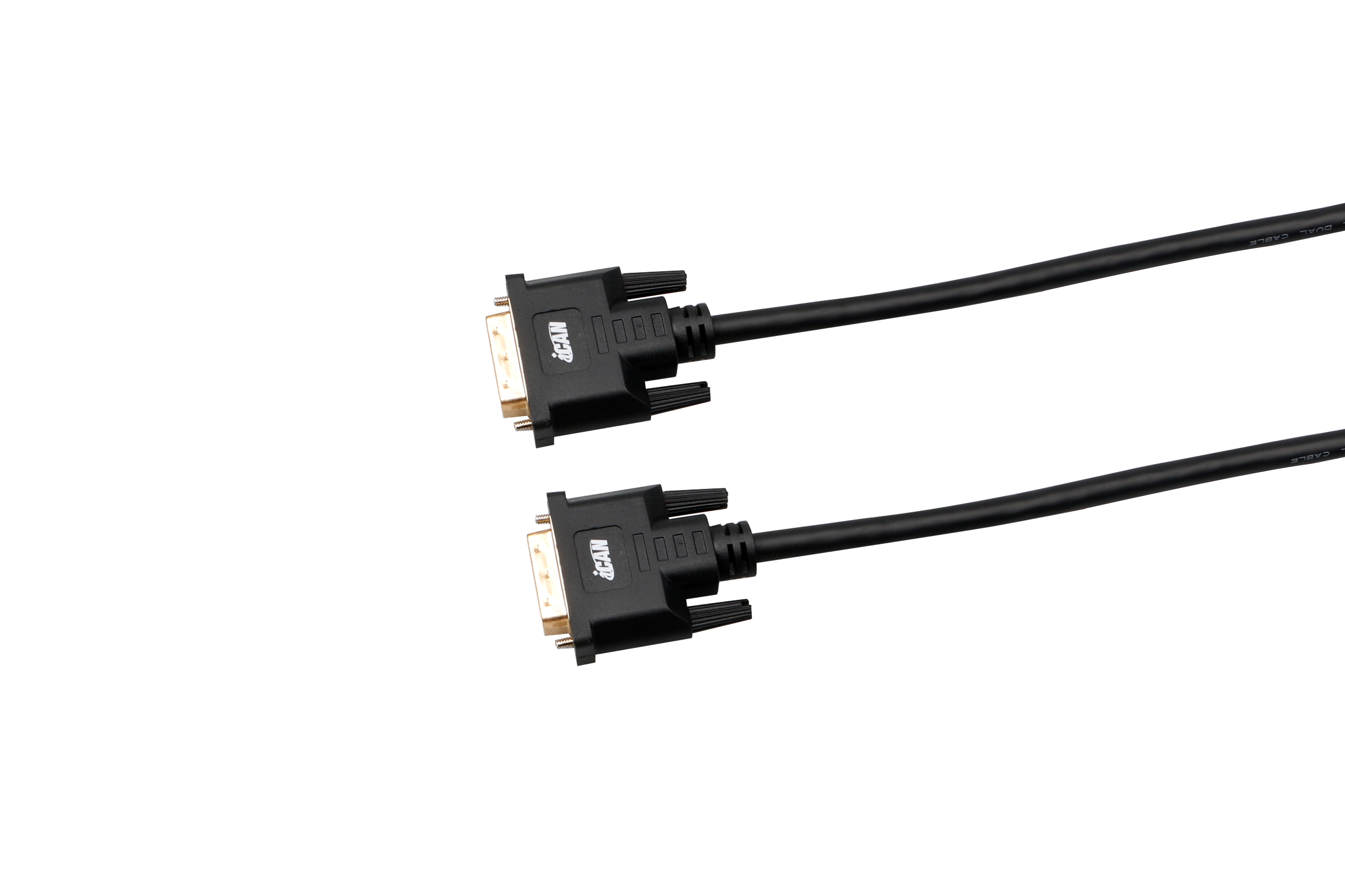 Câble DVI iCAN, plaqué or, mâle vers mâle, 6 pieds, noir