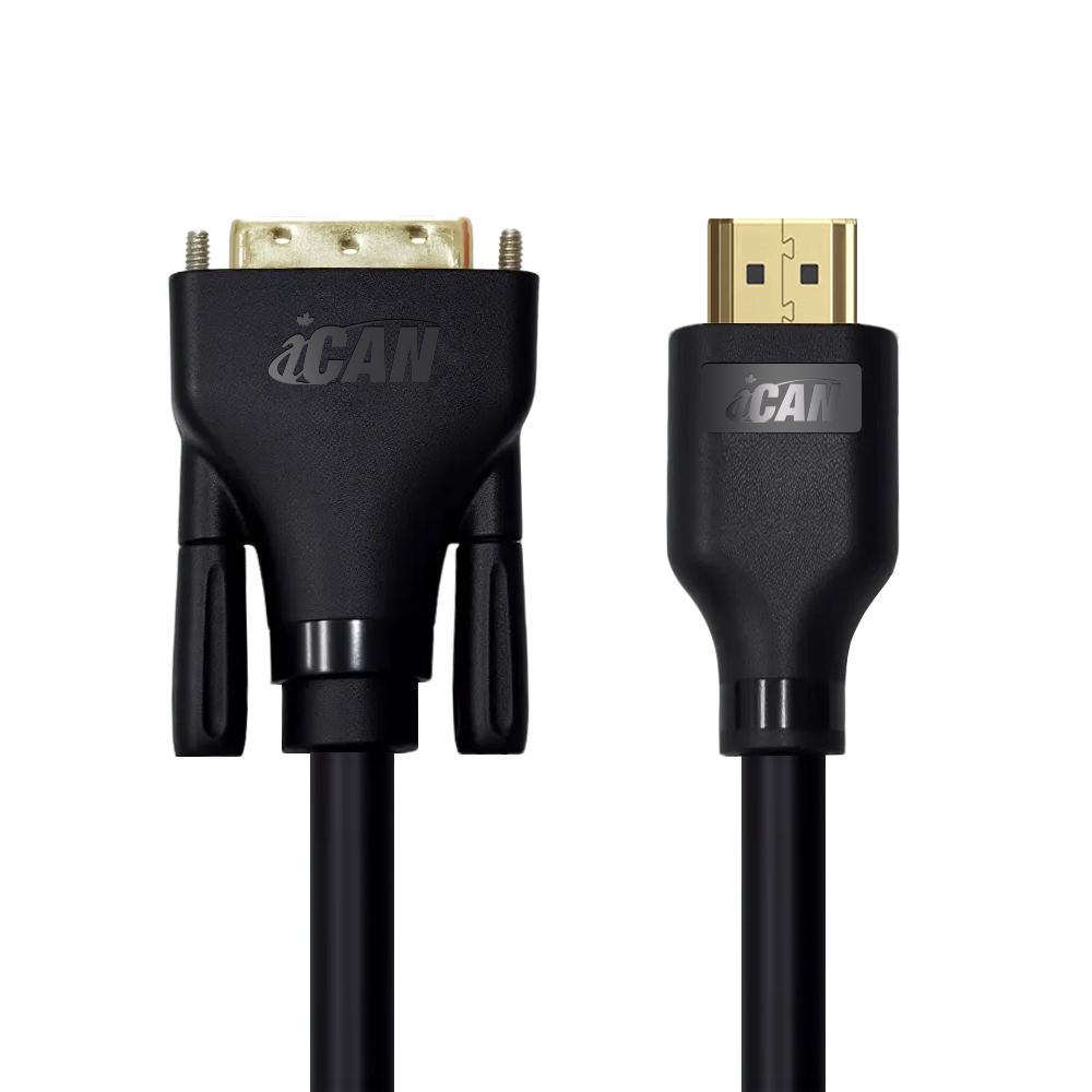 Câble iCAN HDMI vers DVI (DVI-D) double liaison, mâle vers mâle, 3 m