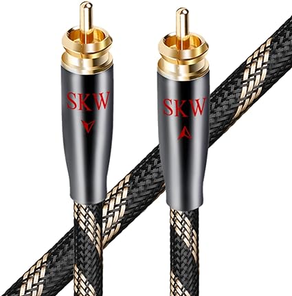 SKW – câble de caisson de basses RCA vers RCA, bouclier Multiple avec cuivre de très haute pureté pour systèmes HiFi, 1,5 m