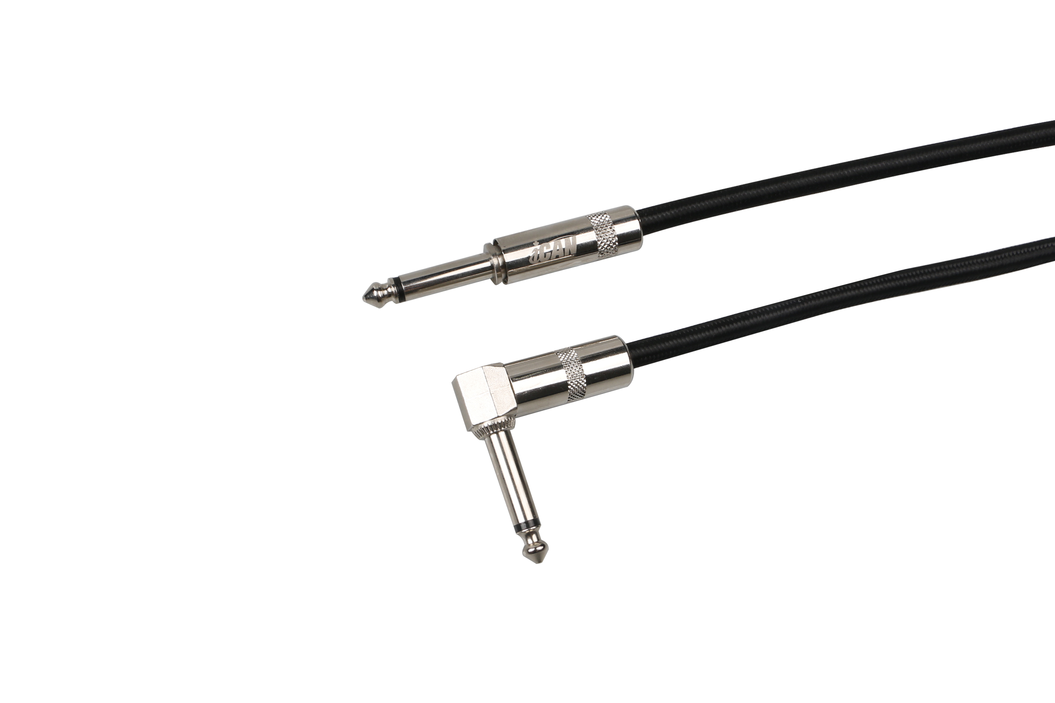 Câble de guitare iCAN Premium 1/4 pouce, tressé en nylon, mâle vers mâle, 10 pieds