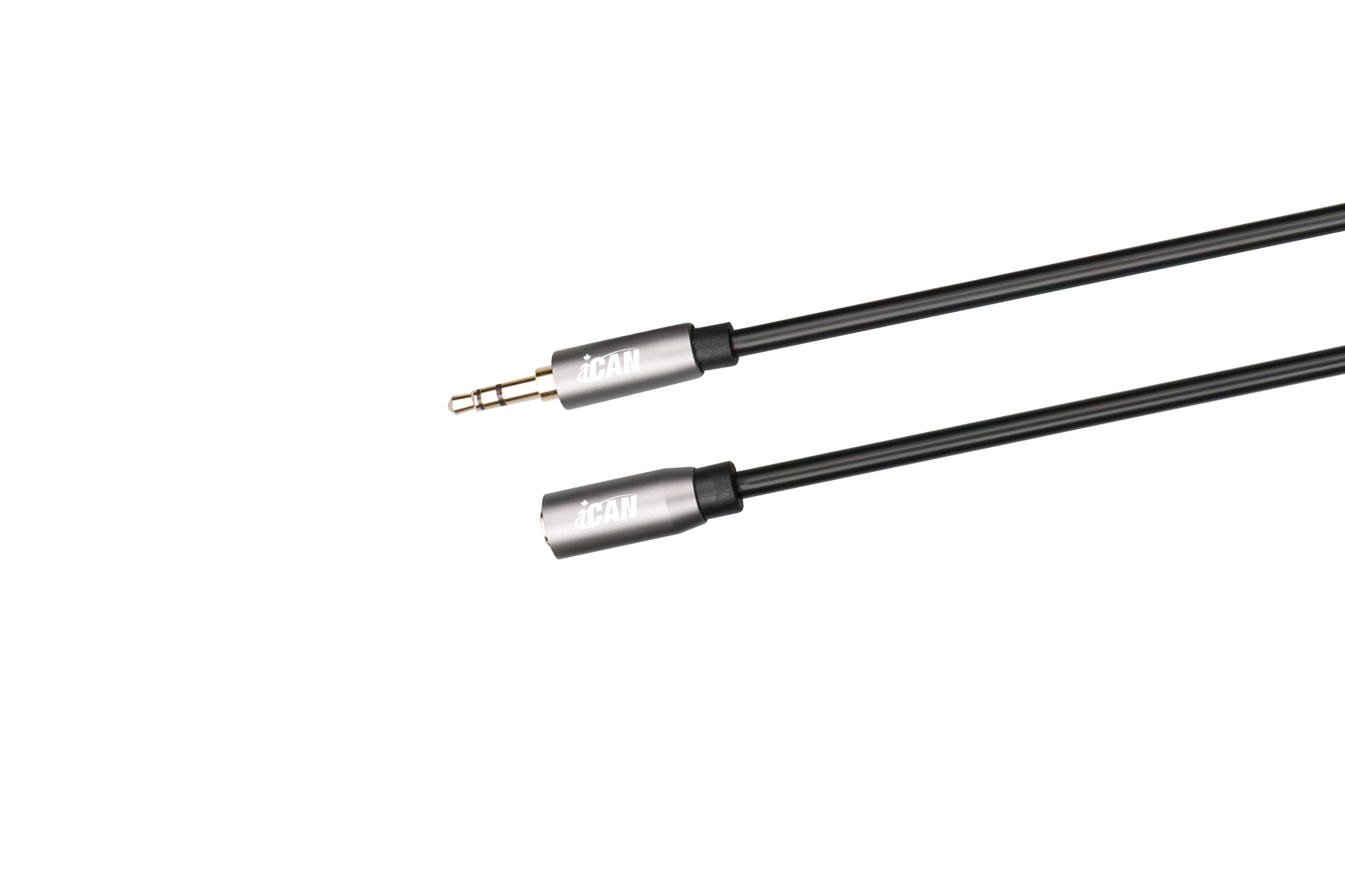 Câble d'extension audio stéréo iCAN 3,5 mm, coque en aluminium, 25 pieds