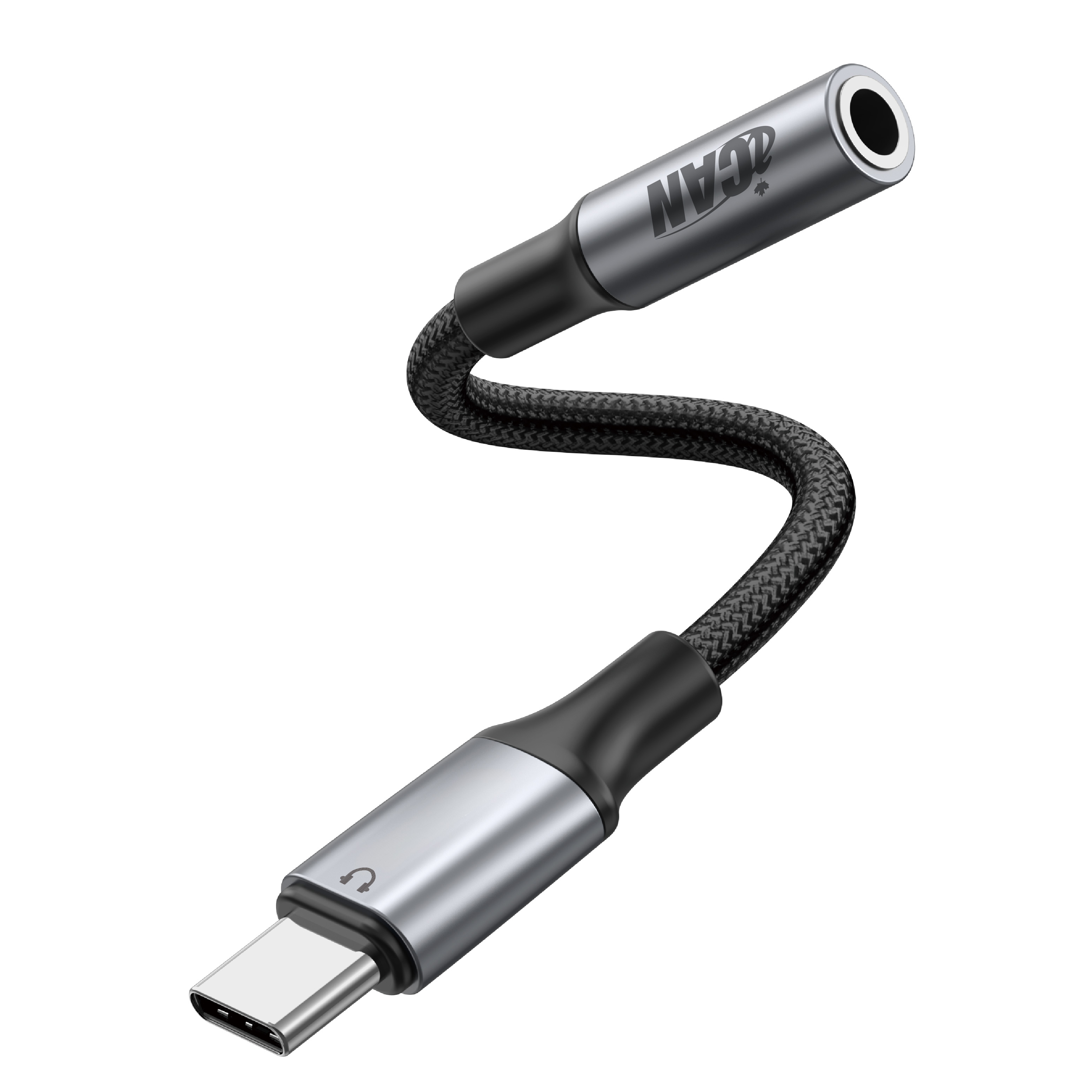 iCAN Premium Type-C Male to 3.5mm Audio Female Adapter, Black